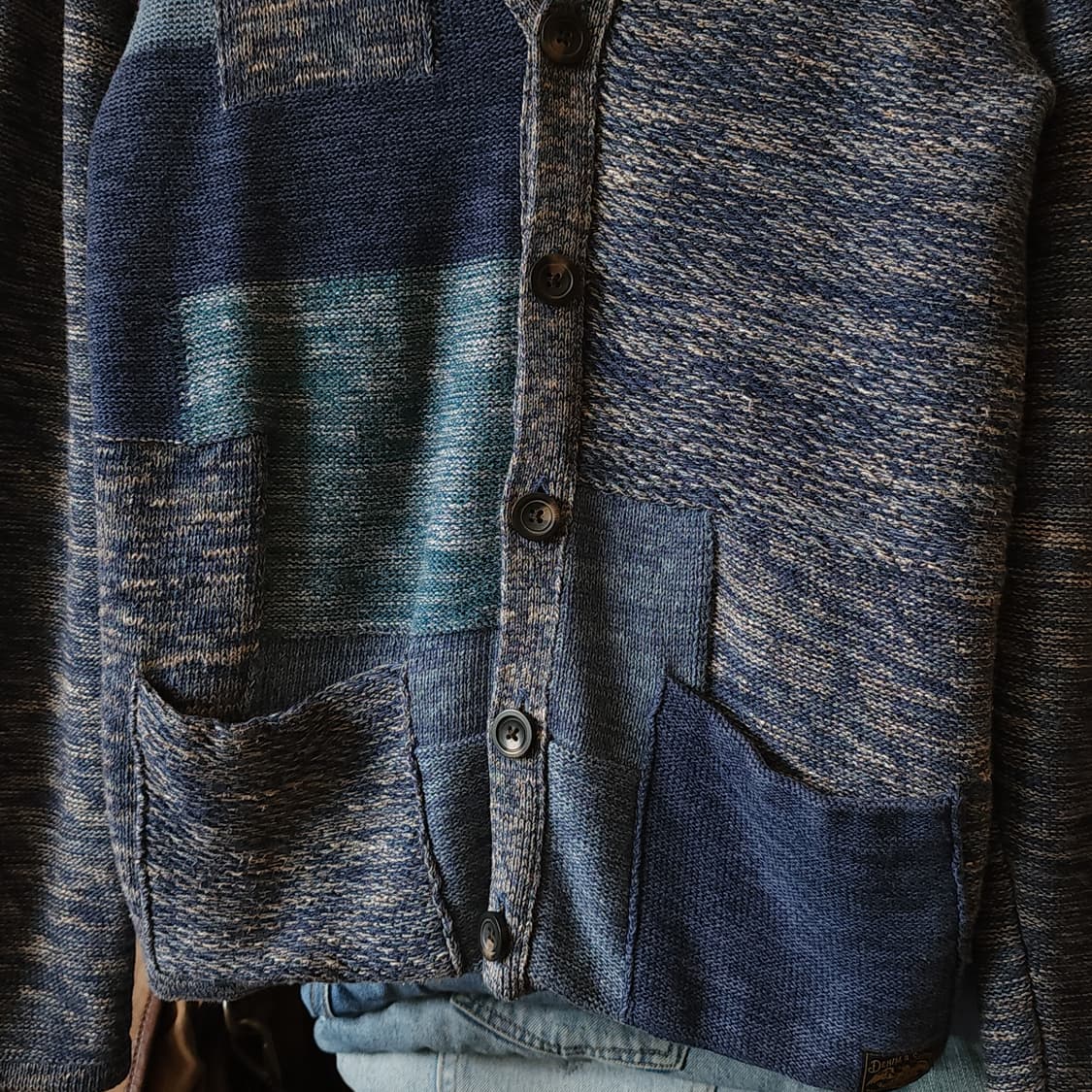 폴로 데님앤서플라이 패치워크 인디고 가디건 S 상품이미지4