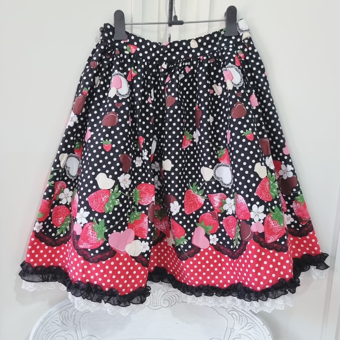 BODYLINE(바디라인) 딸기 초코 도트 로리타 스커트 상품이미지3