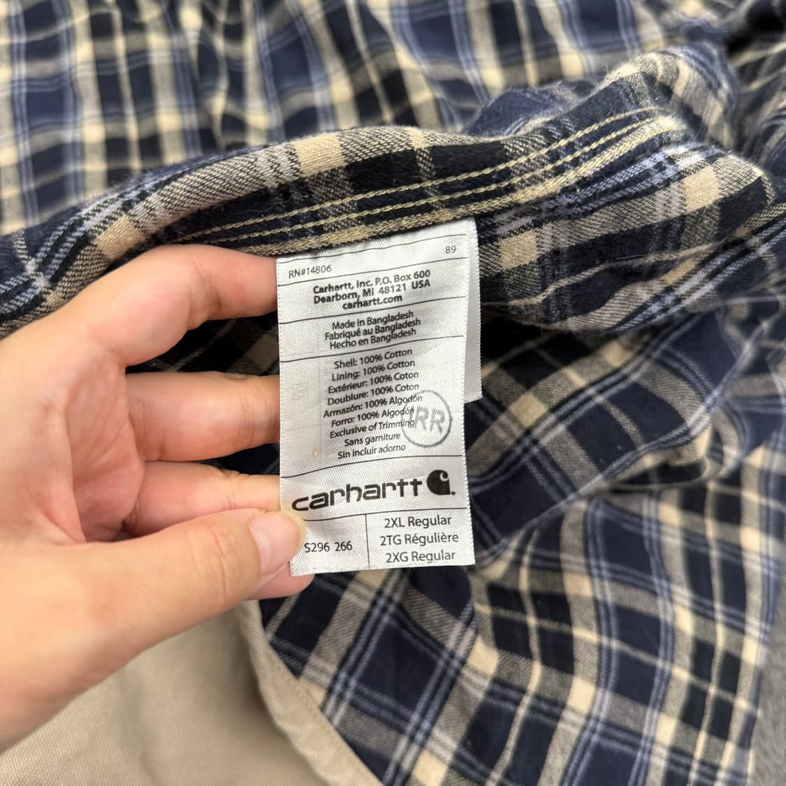 [ 정품/2XL ] 90s 칼하트 오리지널 카라 워크 셔츠 긴팔티 상품이미지6