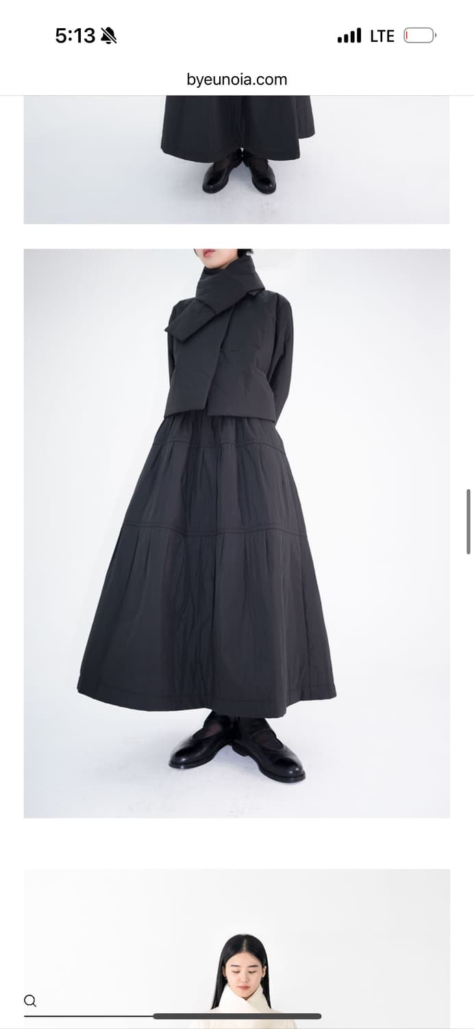 유노이아 릴리 패딩 스커트 블랙m 상품이미지6