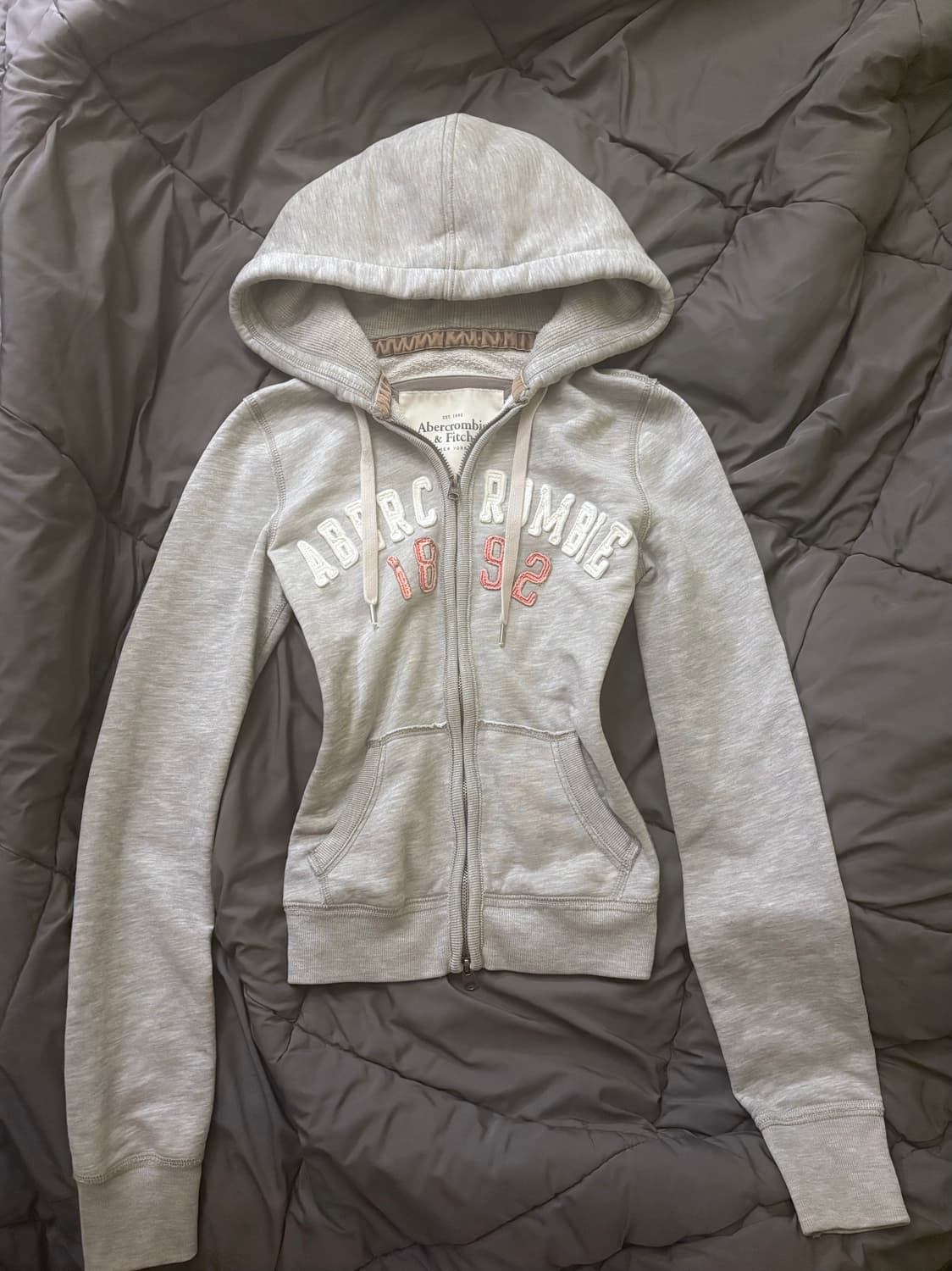 유일매물 대대장 아베크롬비 딱붙핏 후드집업 s 멜란지 그레이 상품이미지2