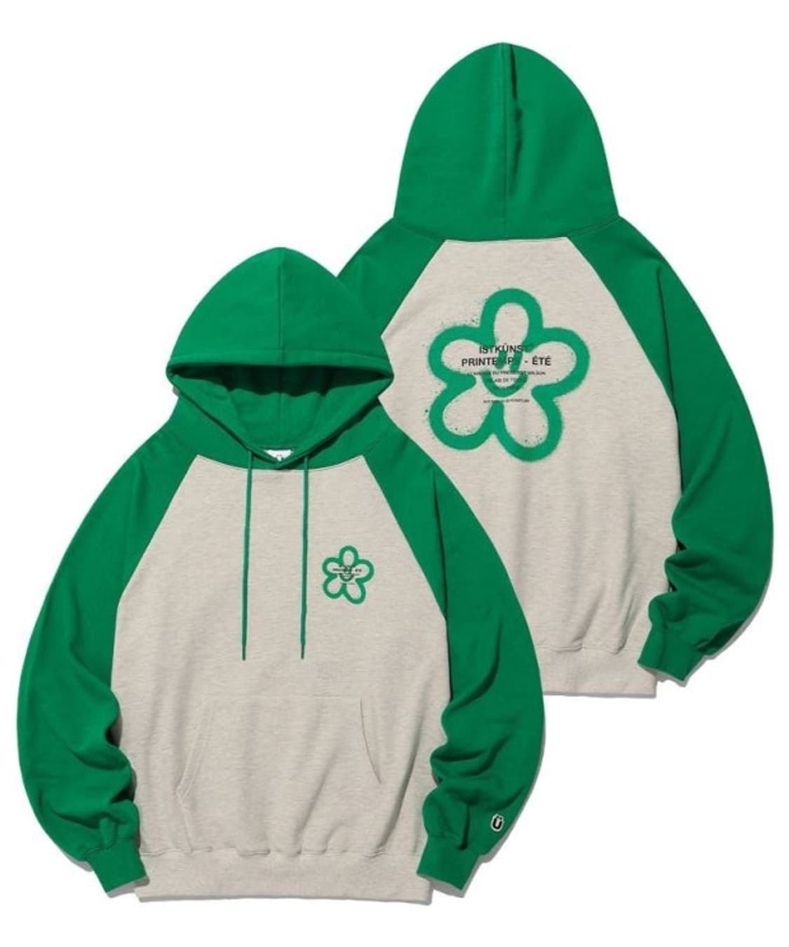 이스트쿤스트 플라워 후드티 그린 보넥도 리우 착용 상품이미지1