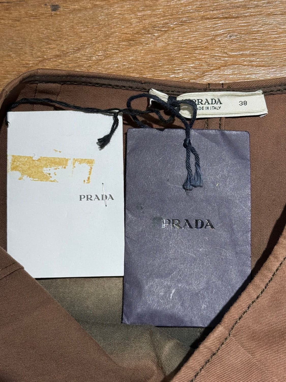 프라다 그린 투톤 코튼 미디 스커트 상품이미지7