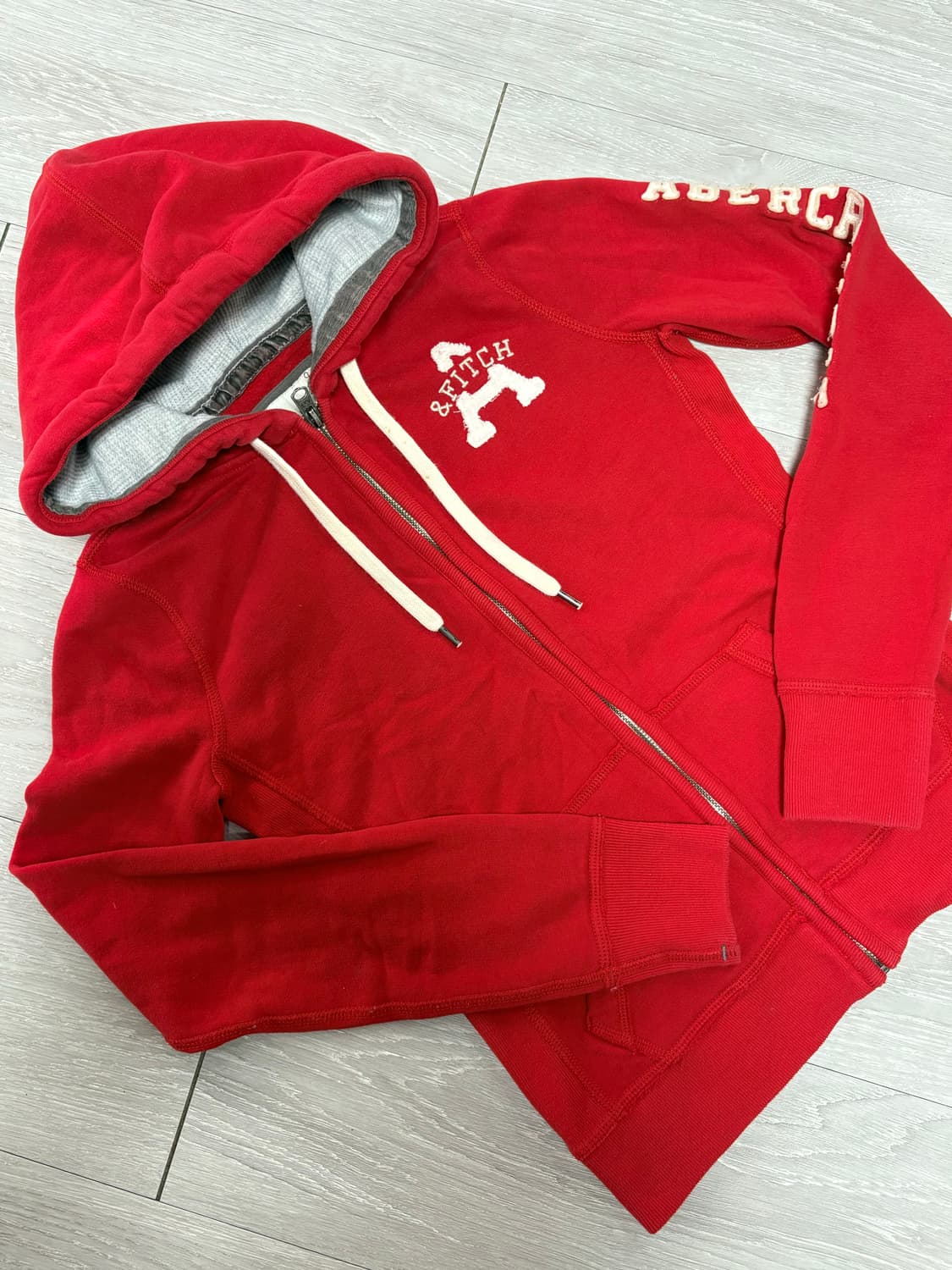 아베크롬비 딱붙핏 레드 후드집업 상품이미지1