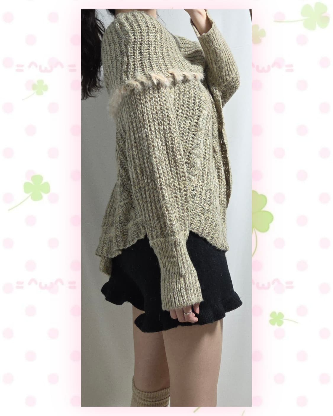 갸루 오프숄더 니트 상품이미지4