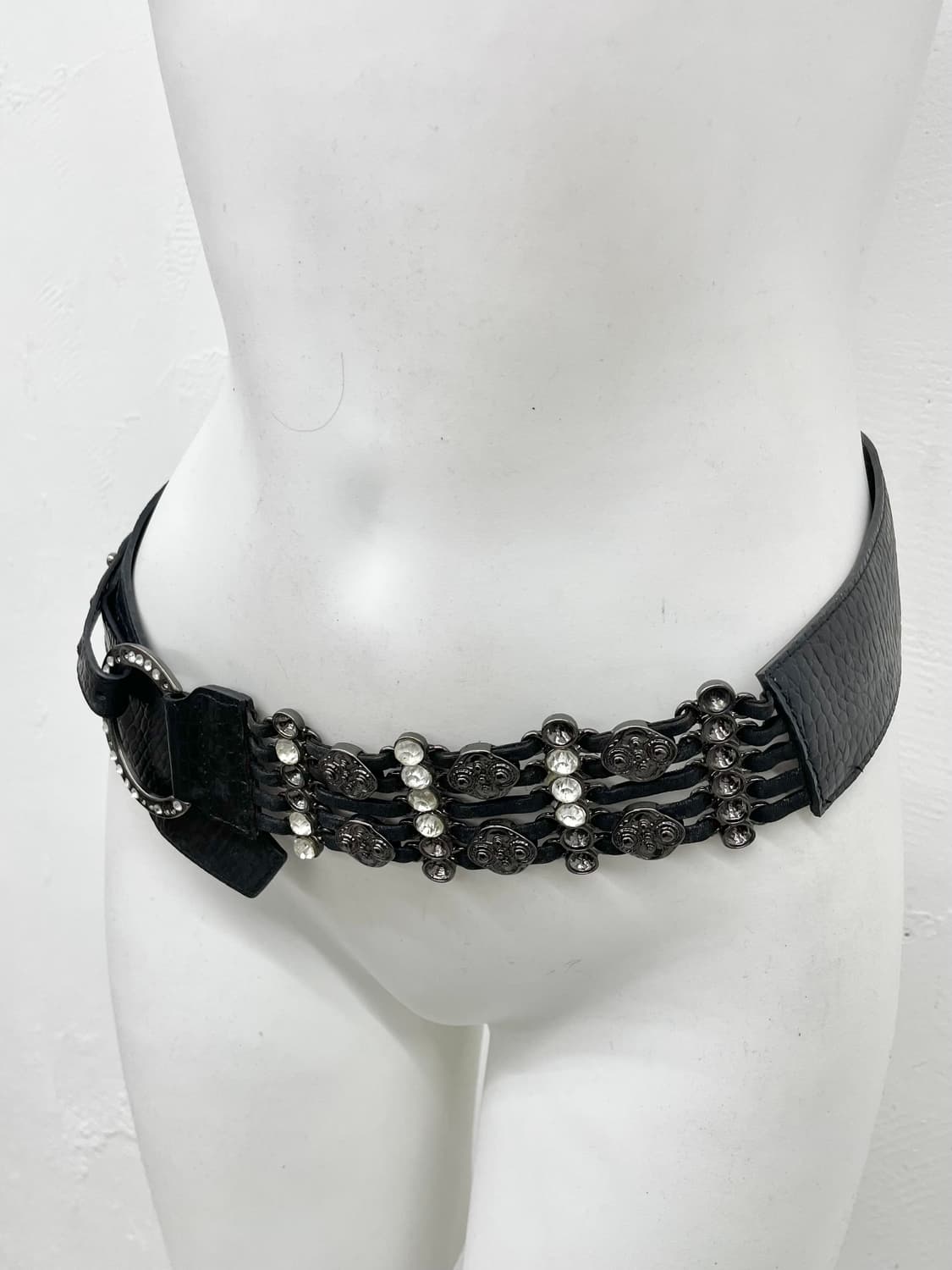 블랙페어리 와이드 큐빅 버클 벨트 상품이미지3