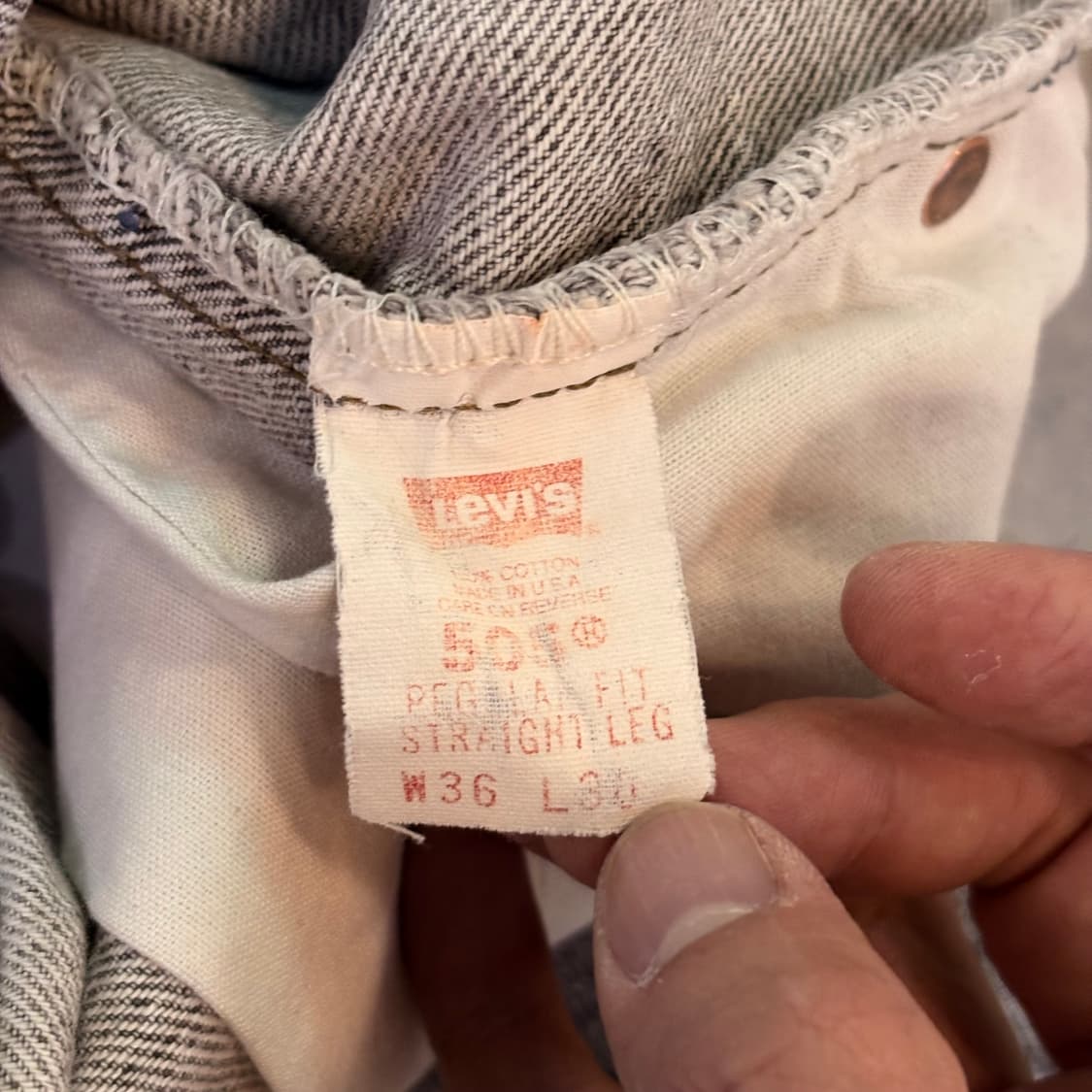 [36/30] USA 리바이스 505 오렌지탭 orange 흑청 블랙 상품이미지7