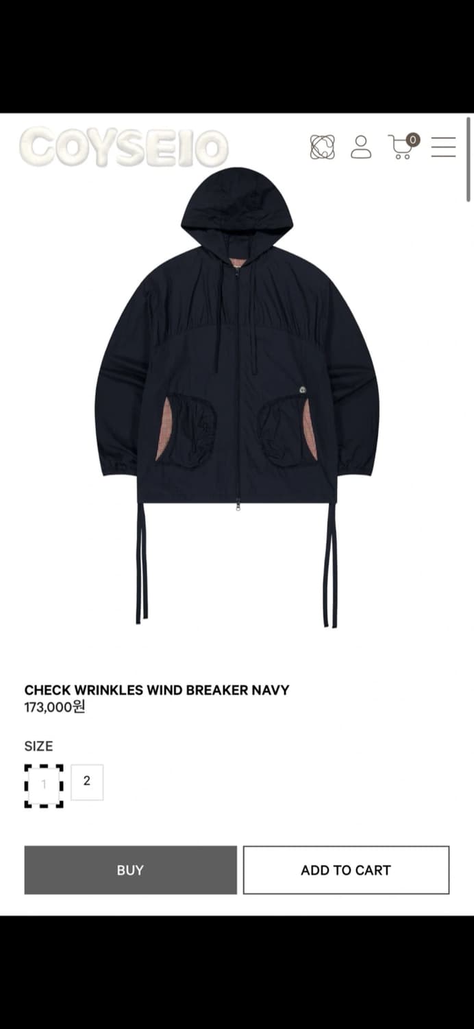 코이세이오 체크 윈드브레이커 네이비 1 상품이미지1