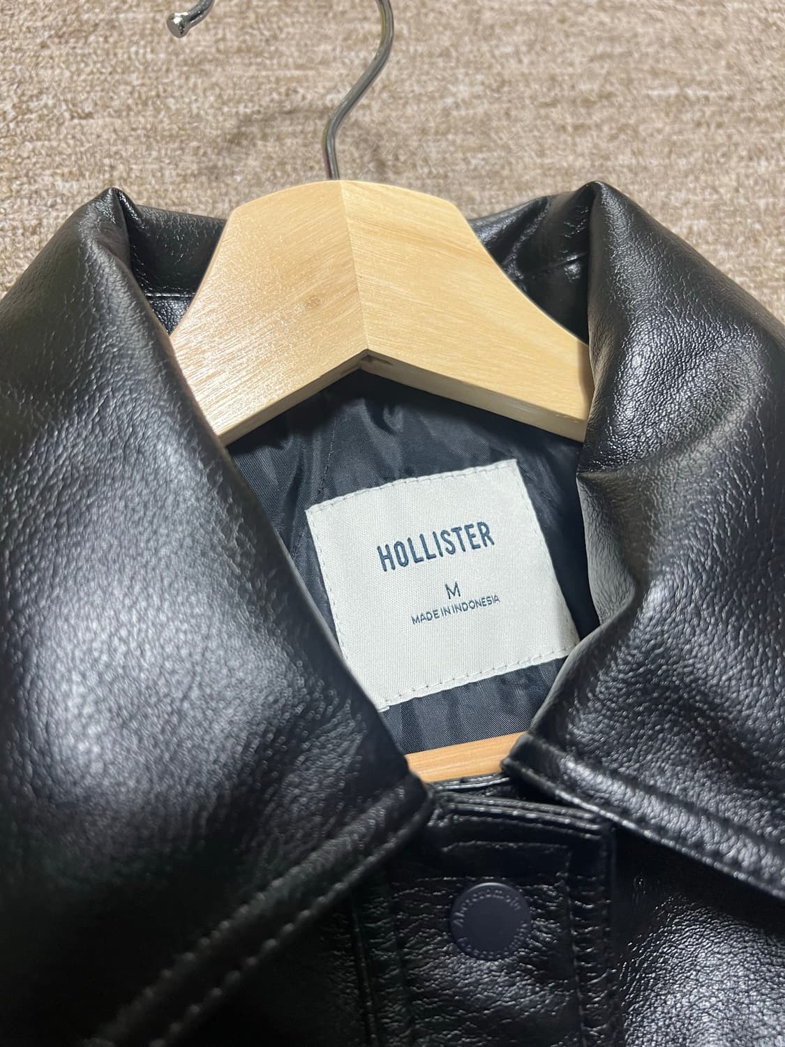 홀리스터 블랙 크롭 레더 자켓 M 상품이미지3