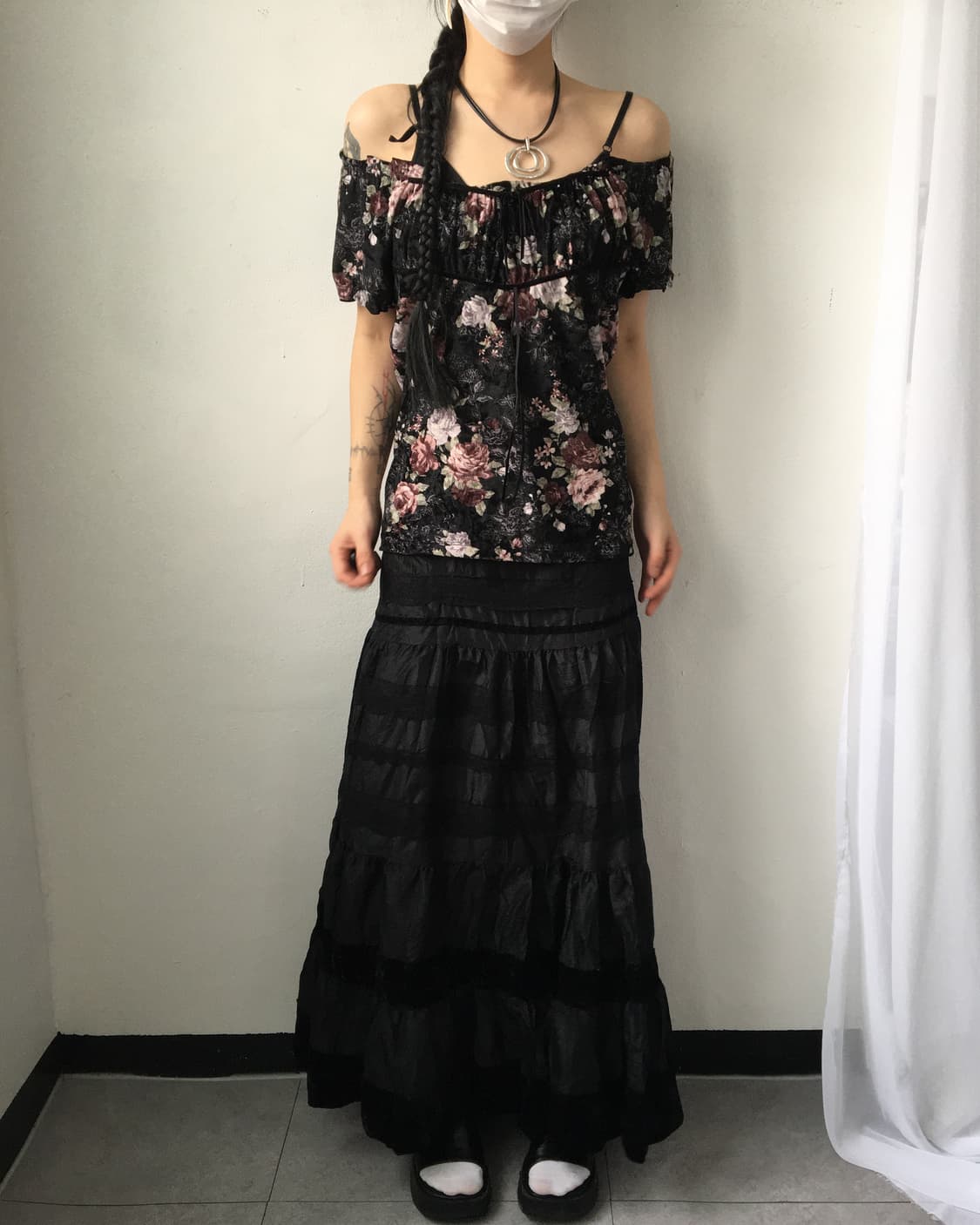 Lace layer long skirt 상품이미지5