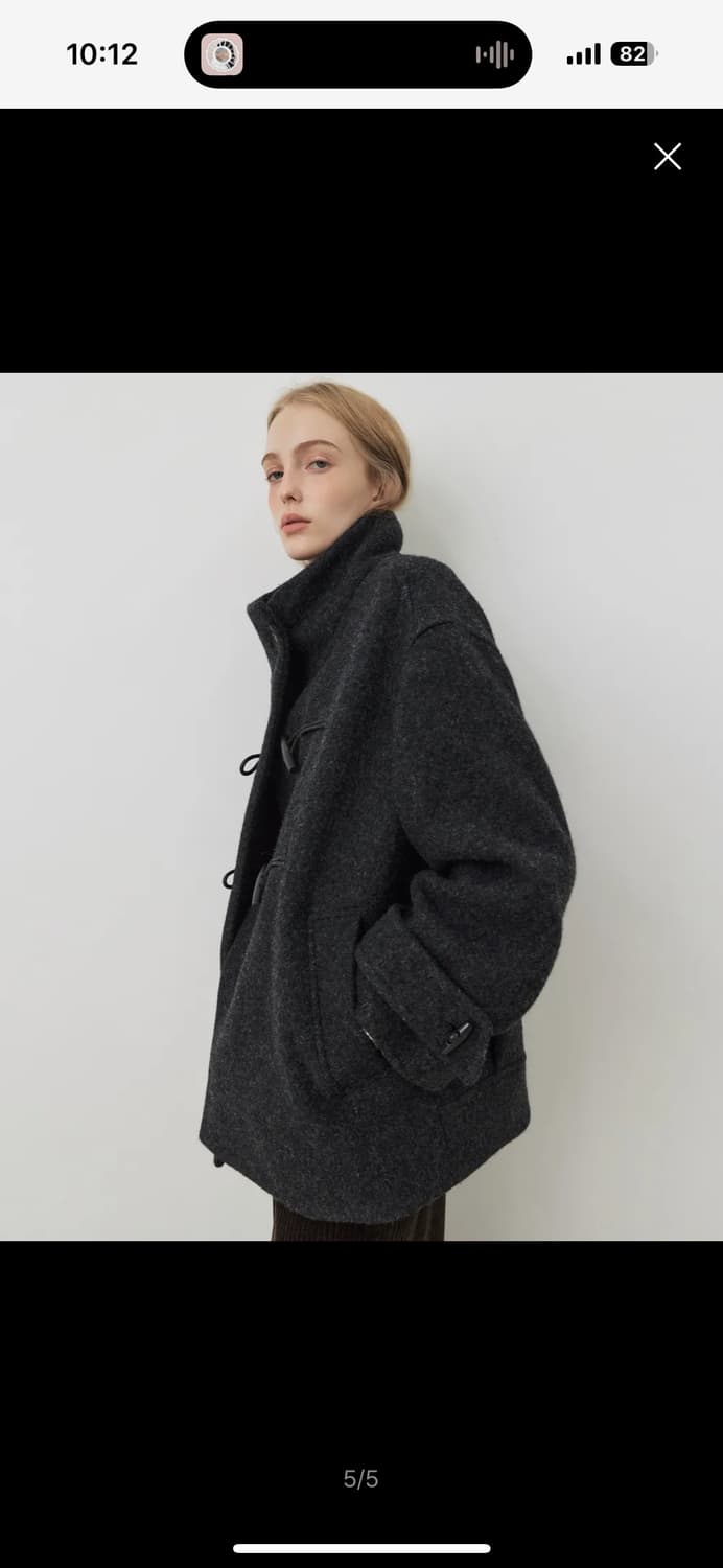 시티브리즈 울100 하이넥 더플 코트 상품이미지2