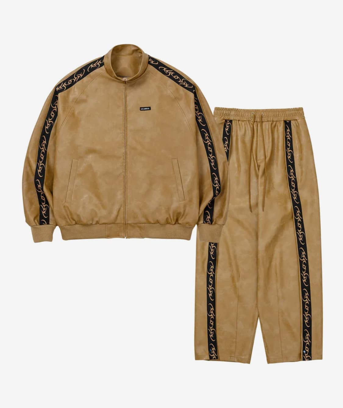 아조바이아조 비건레더 셋업 카멜 상품이미지2