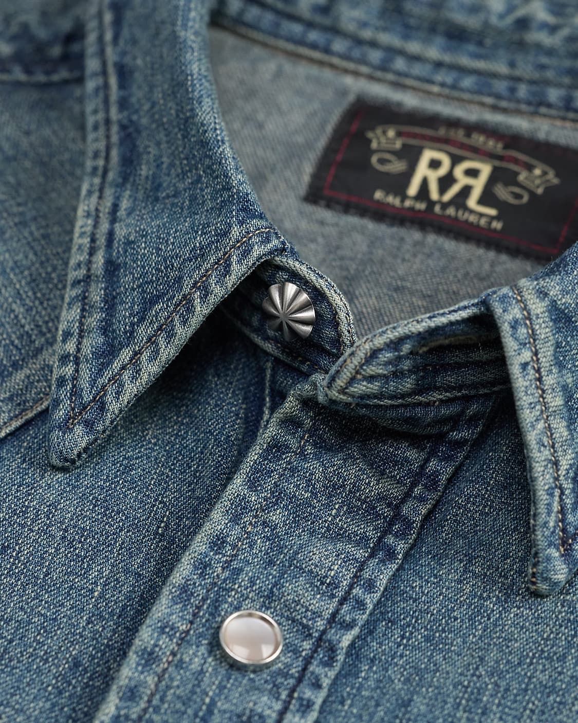 RRL 슬림핏 데님 웨스턴 셔츠 상품이미지5