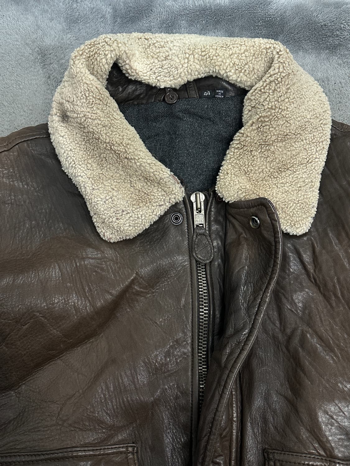 90s HUGO BOSS 에비에에터 레더 자켓 44 상품이미지5