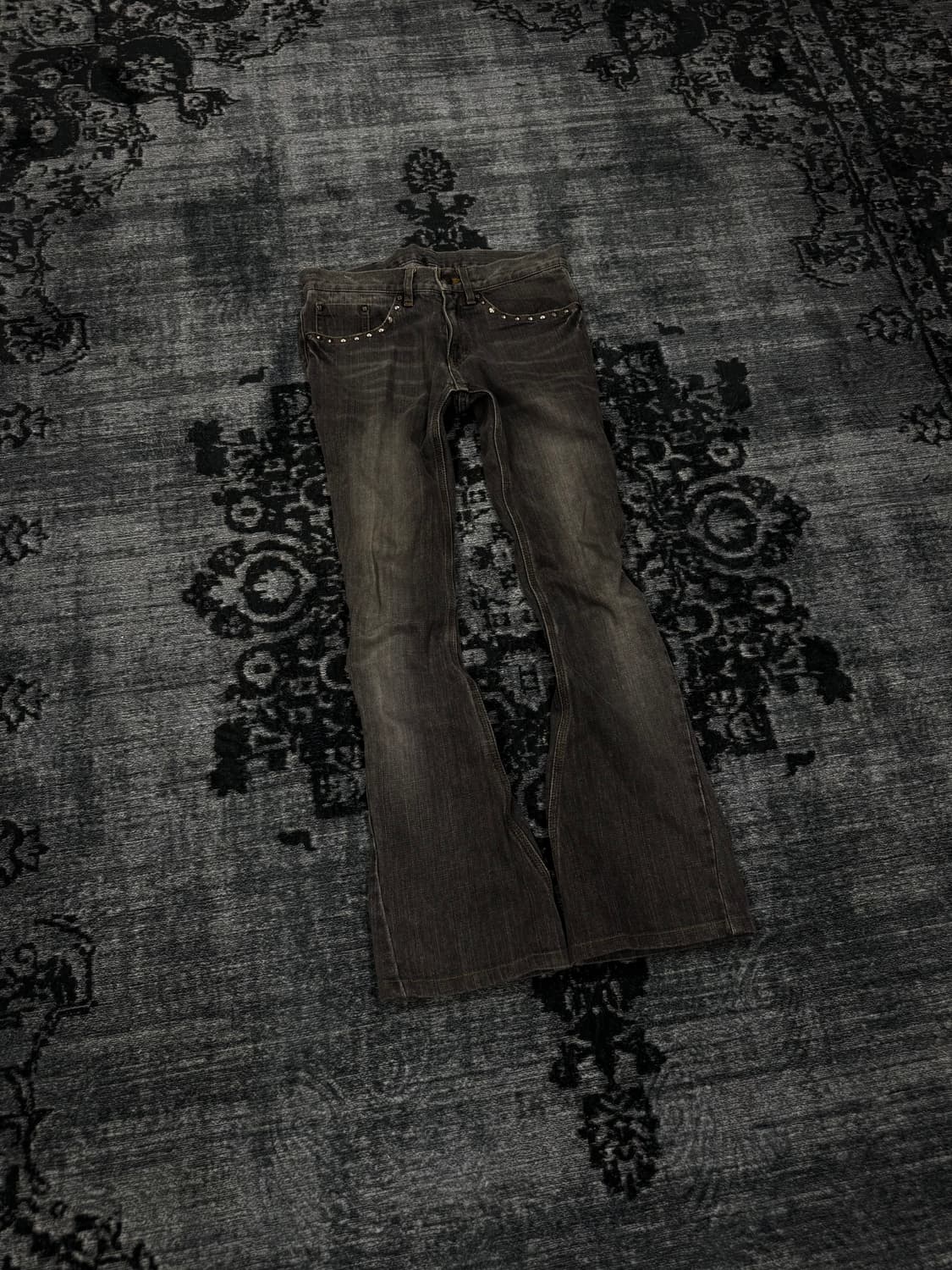 Custom culture y2k stud gray boots cut d 상품이미지1