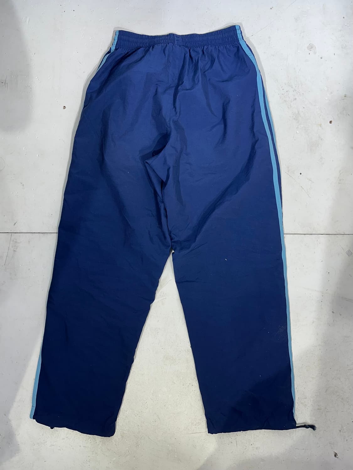 90s 아디다스 네이비 스카이 블루 삼선 와이드 트랙 팬츠  상품이미지5