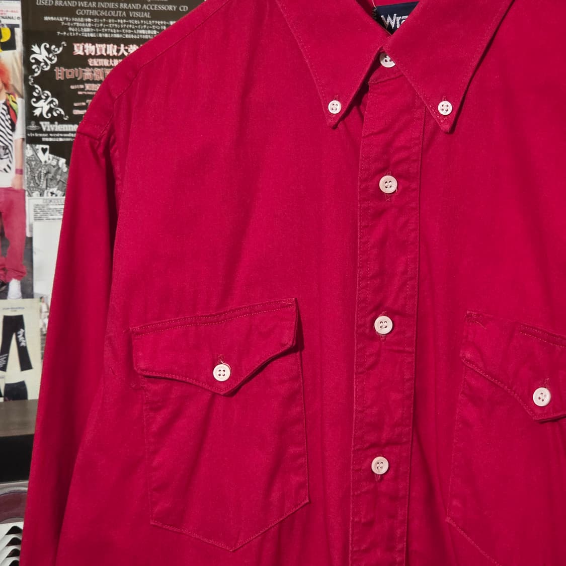 랭글러 레드 웨스턴 오버핏 코튼 셔츠 상품이미지3