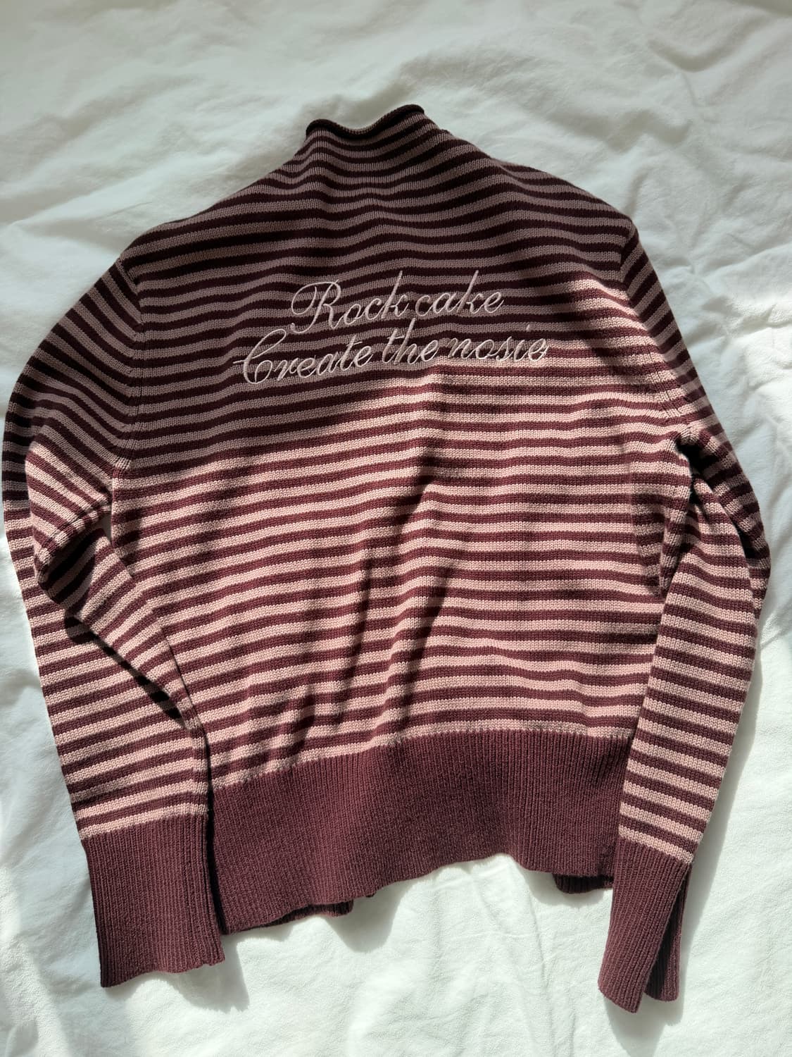 락케이크 stripe logo knit cardigan 상품이미지5