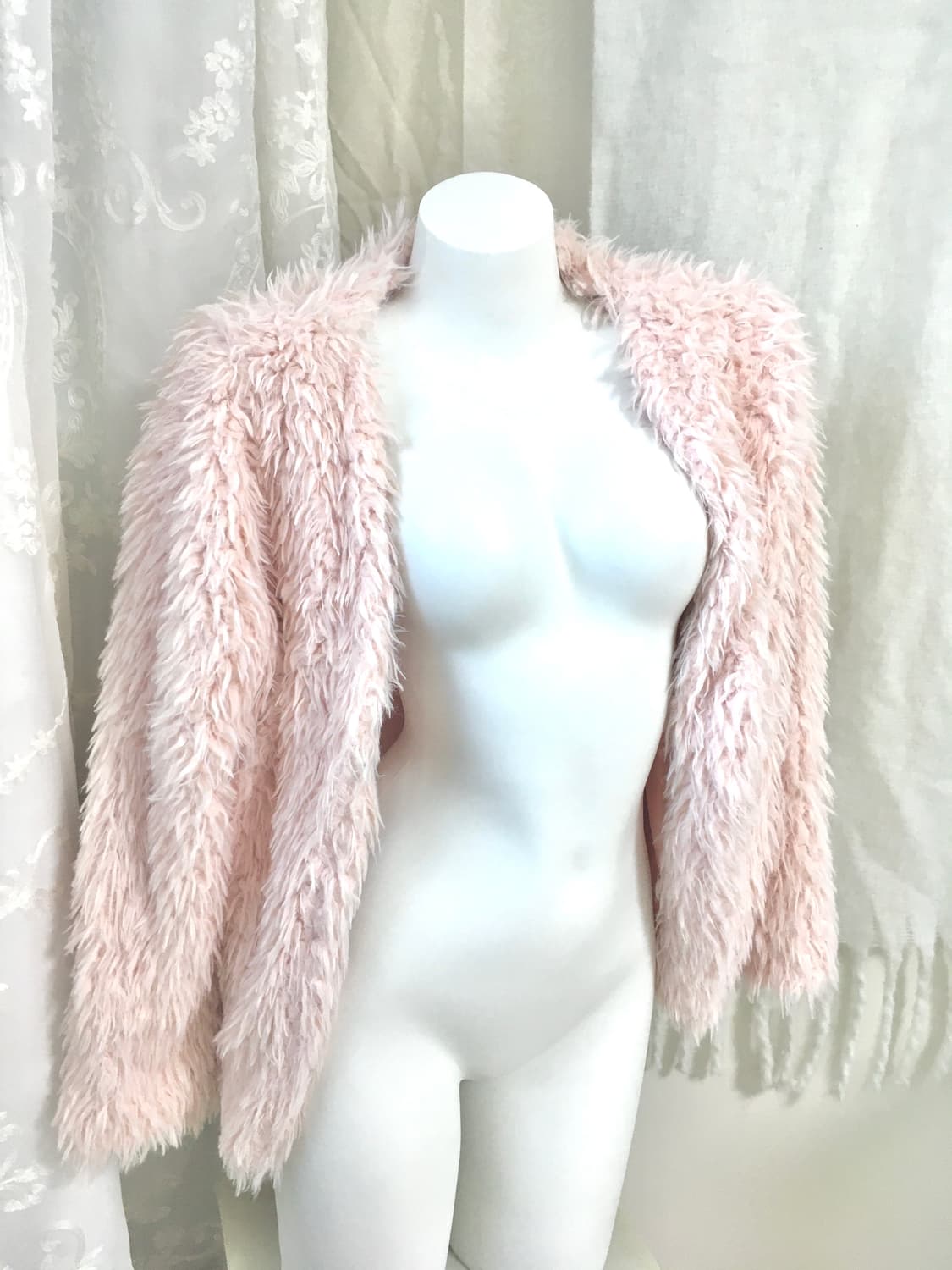 파스텔핑크 퍼자켓 가디건 상품이미지2