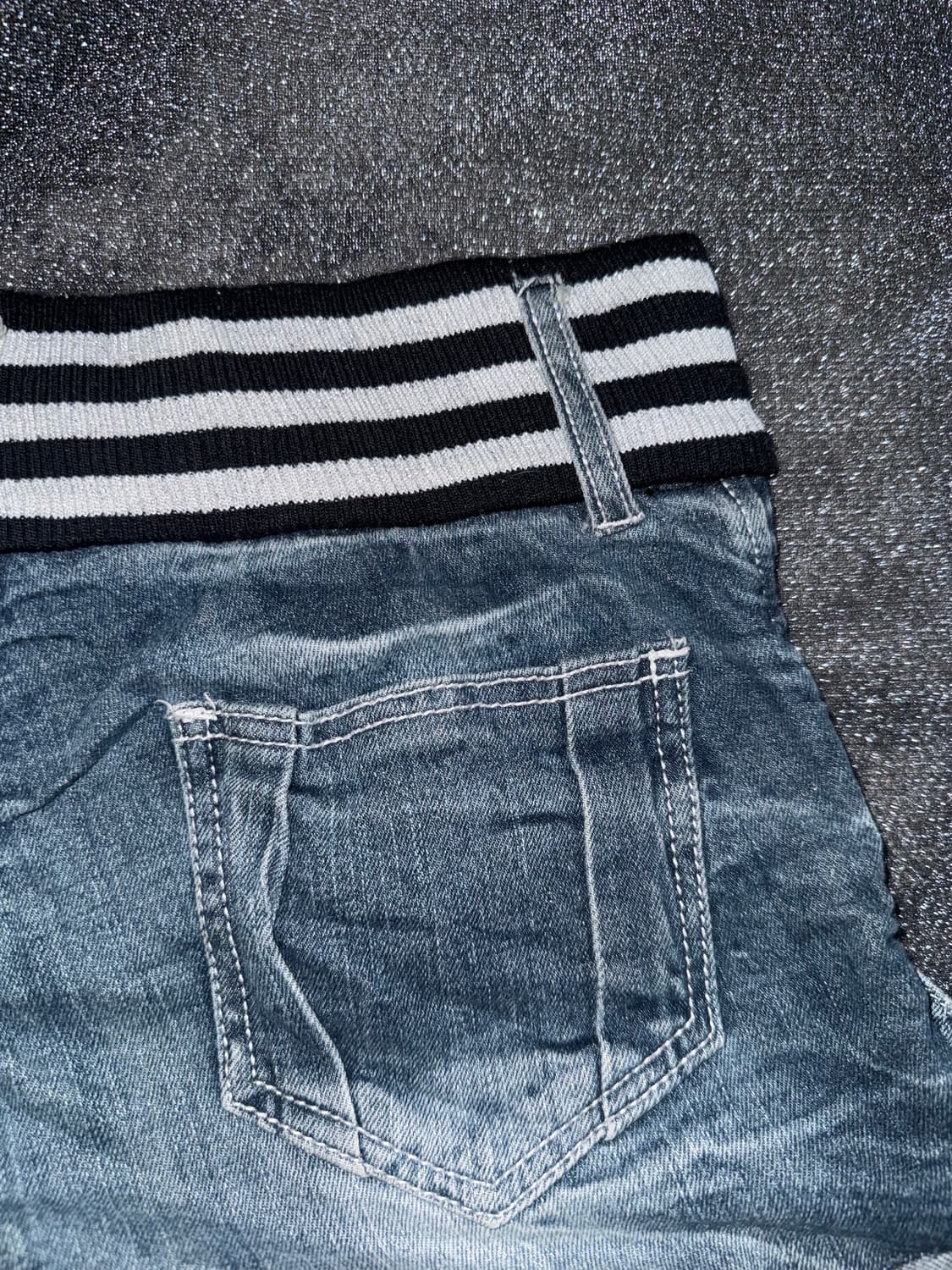 Punk stripe denim shorts 상품이미지5