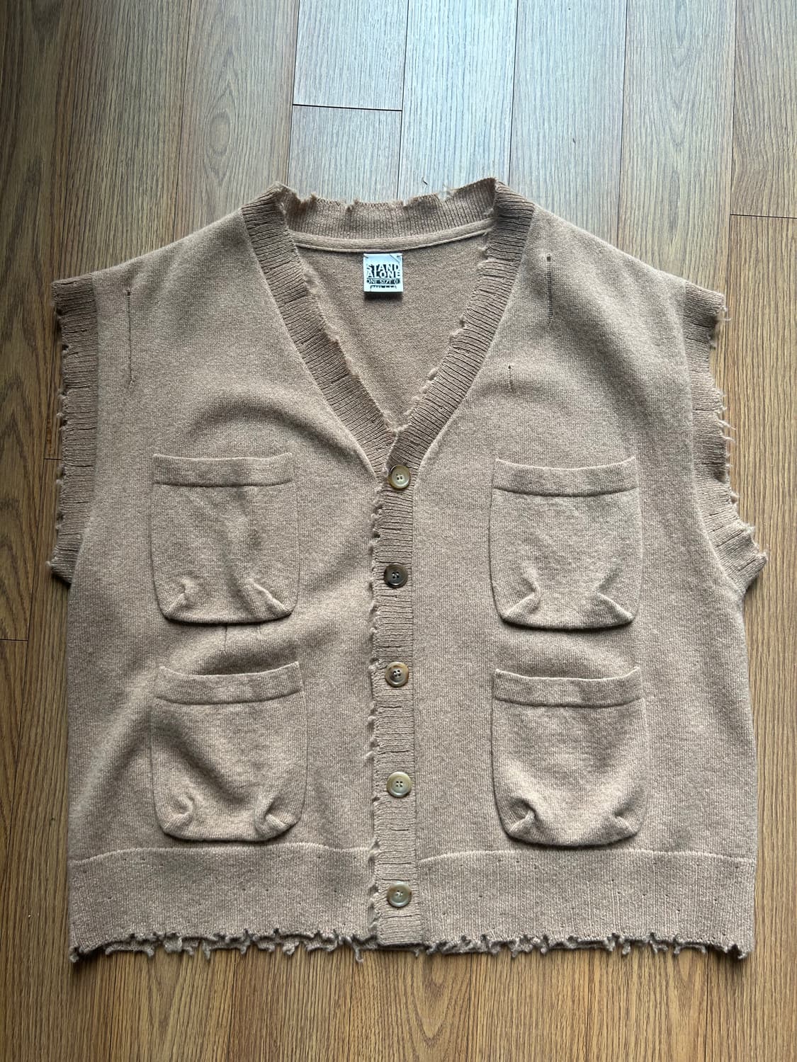 💕에크루💕StandAlone 캐시100 니트 조끼 상품이미지1