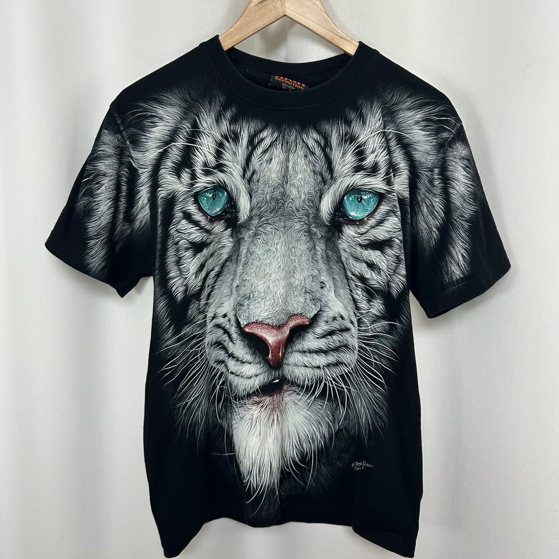  HIGH DEFINITION 남자 호랑이 면100% 반팔티 검정 M 상품이미지1