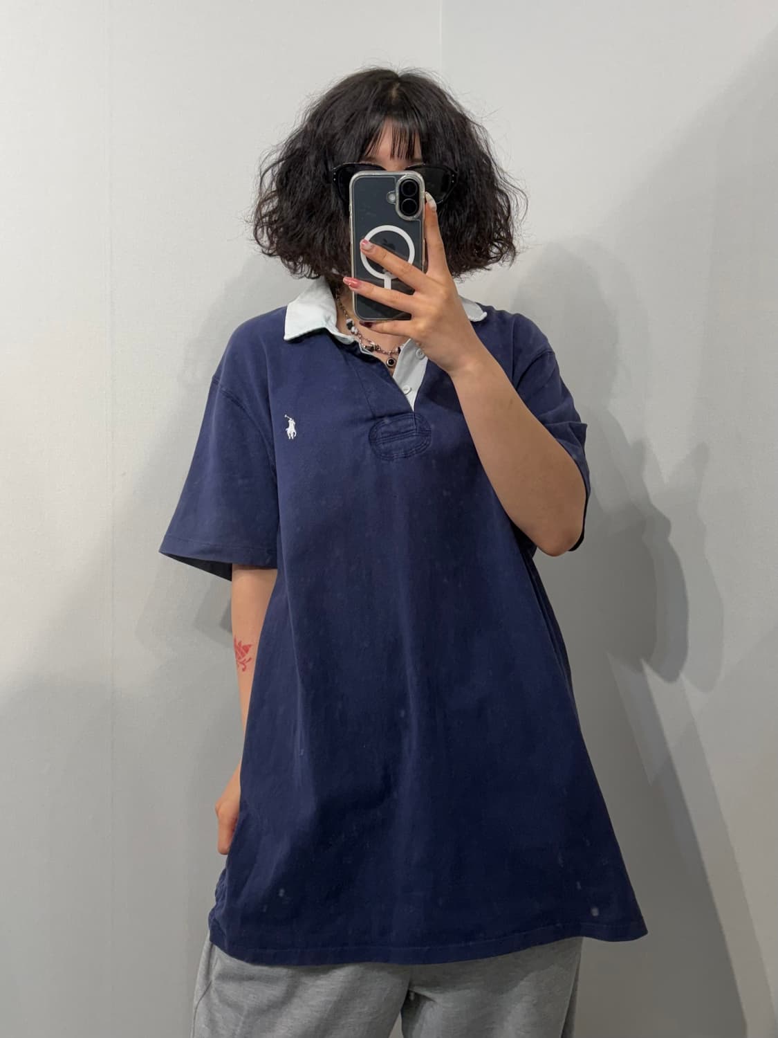 XXL 폴로 랄프로렌 네이비 럭비 반팔 카라 티셔츠 상품이미지1