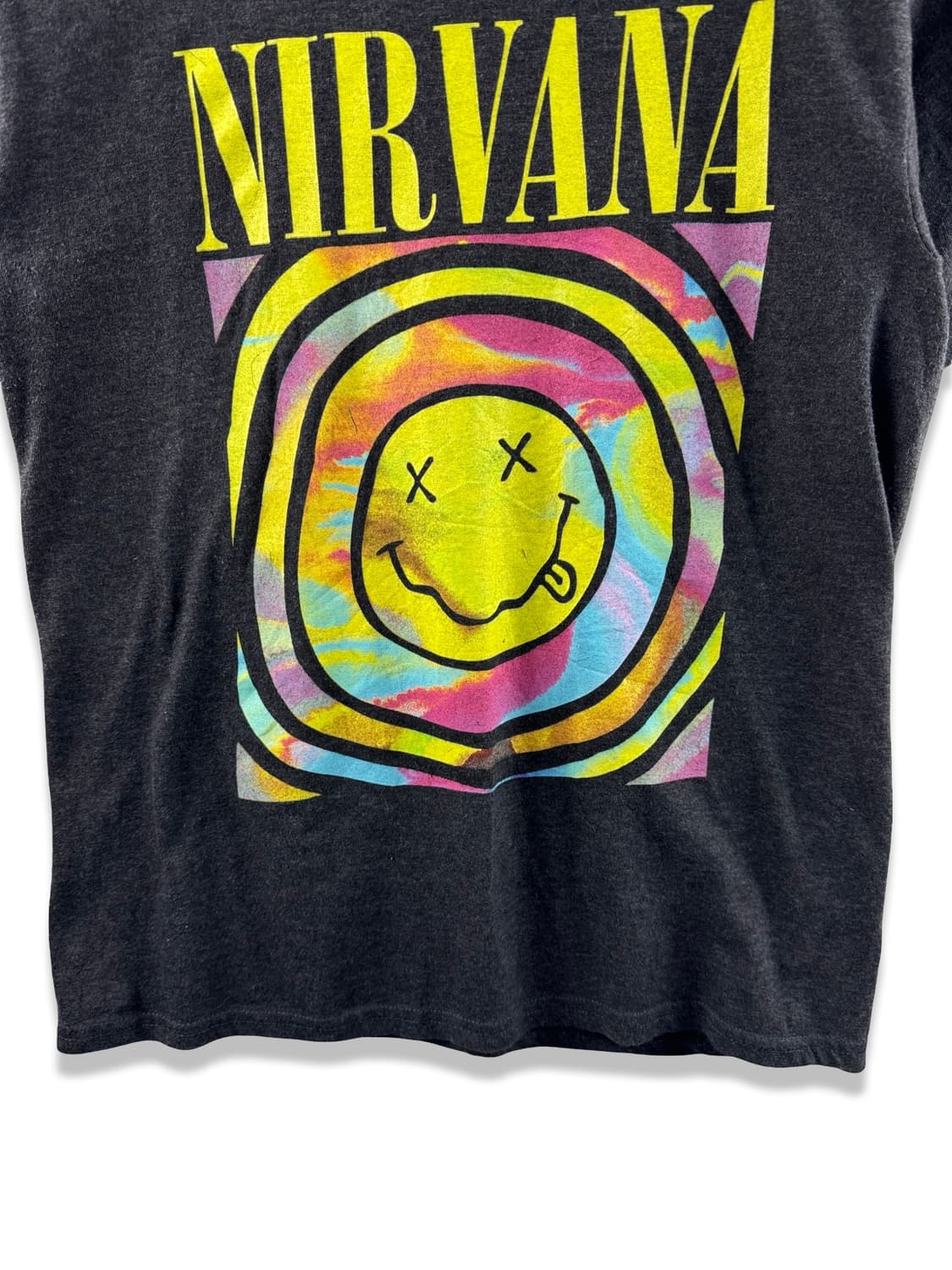 너바나 오피셜 레인보우 스마일 그래픽 밴드티셔츠2117 상품이미지3