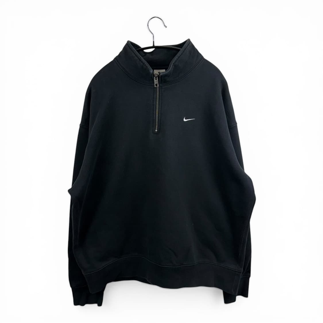 (2XL) 나이키 NRG 솔로 스우시 헤비 웨이트 하프집 맨투맨 블랙 상품이미지1