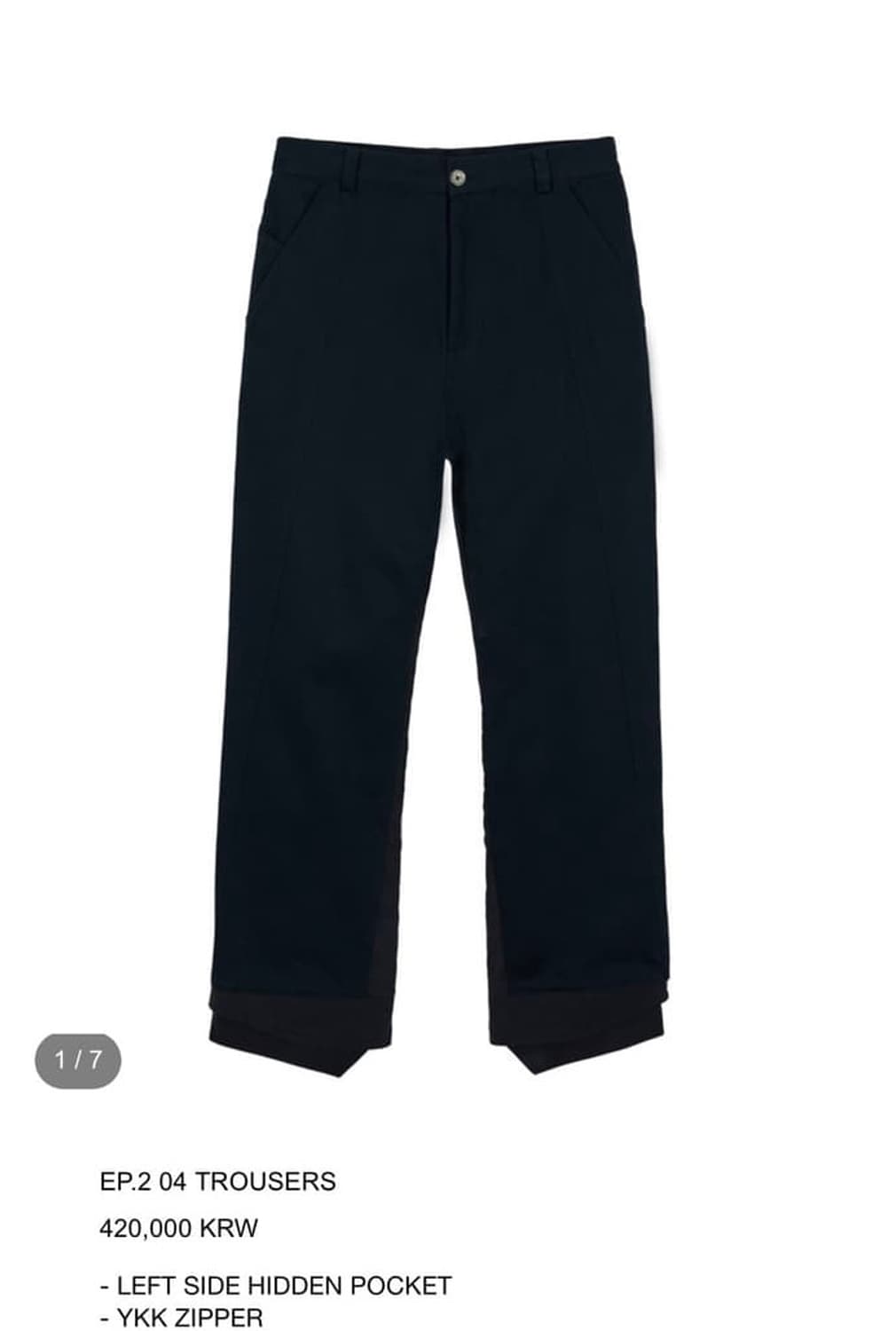 Xlim ep.2 04 trousers navy 상품이미지1
