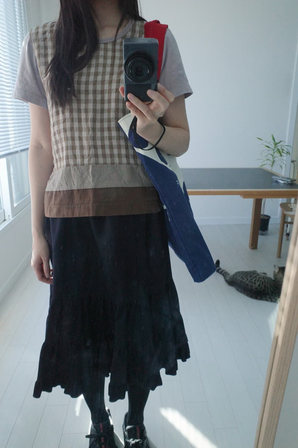 꼼데가르송 트리콧 체크 티셔츠 상품이미지1