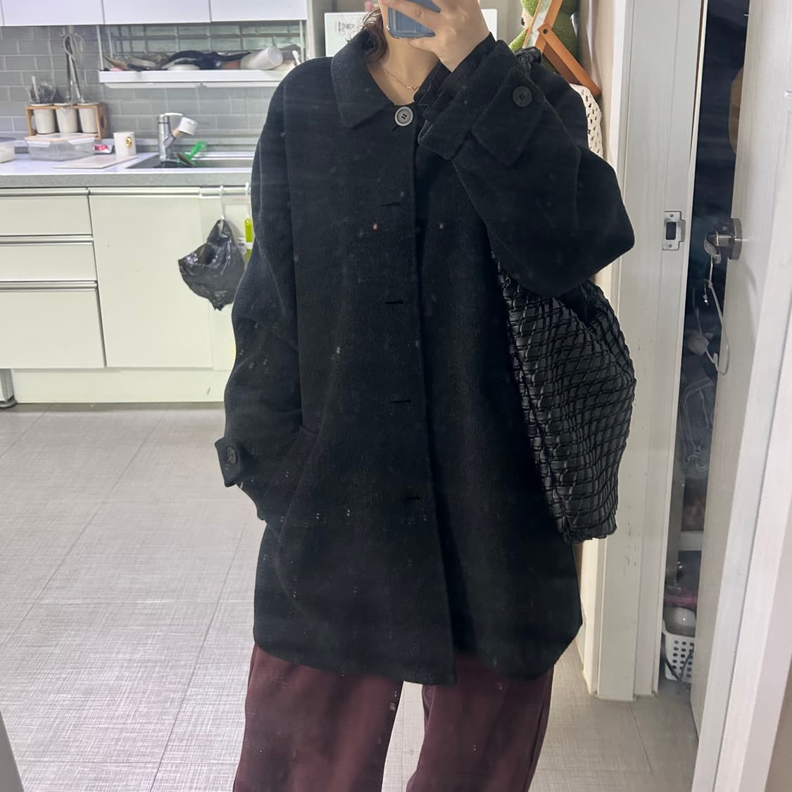 빈티지 울하프 코트 숏코트 상품이미지2