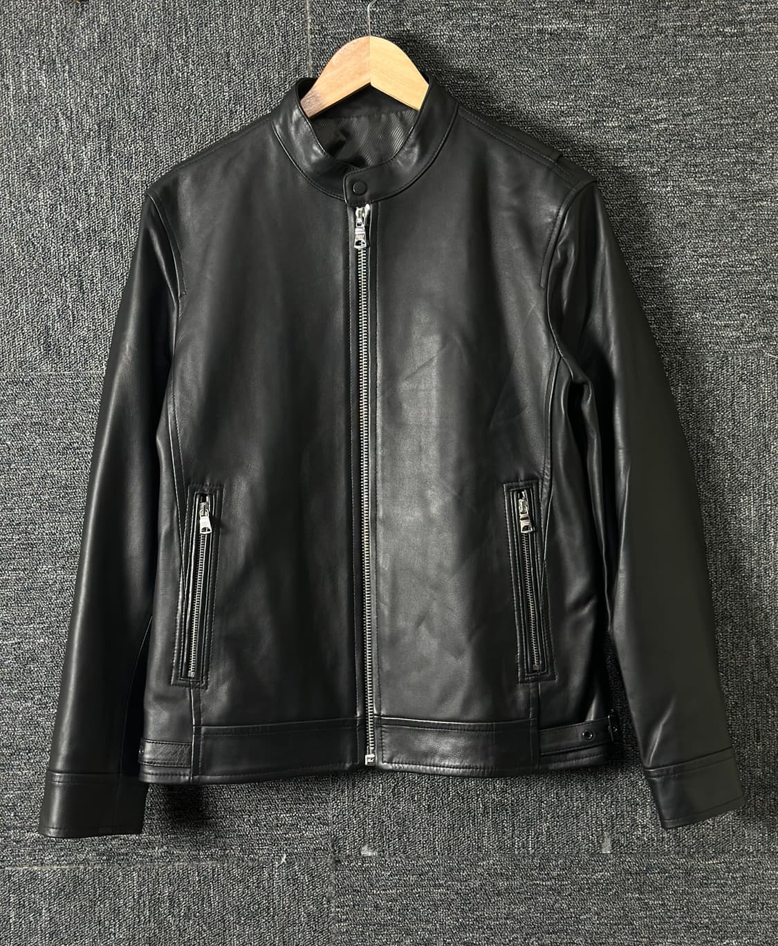 BASSO HOMME 블랙 가죽 자켓 95 상품이미지2