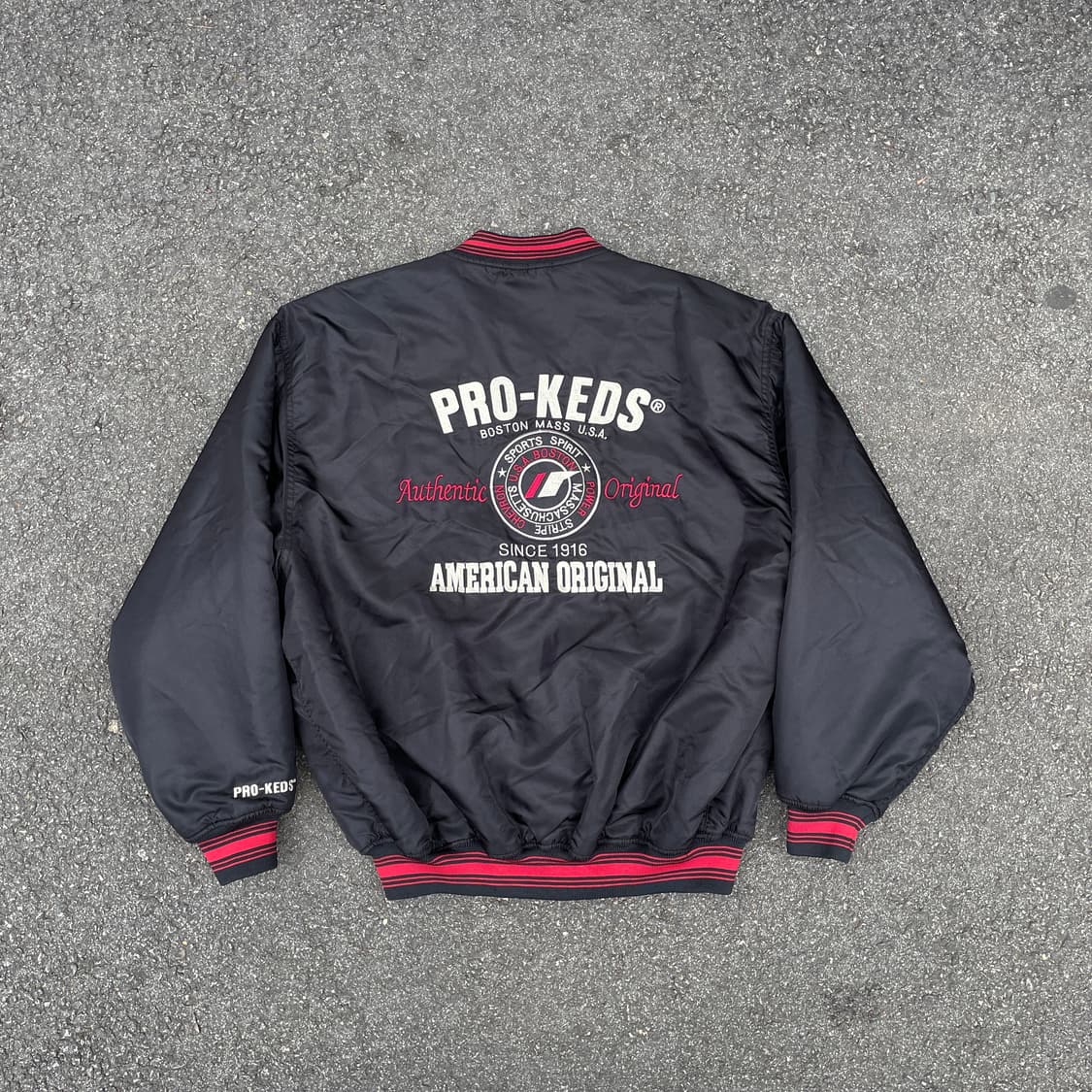 90s PRO-KEDS 프로케즈 재팬 빅로고 봄버 자켓 블루종 마원 3L 상품이미지1