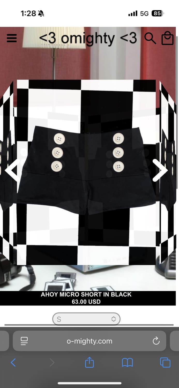Omighty AHOY MICRO SHORT IN BLACK 블랙 쇼츠 상품이미지1