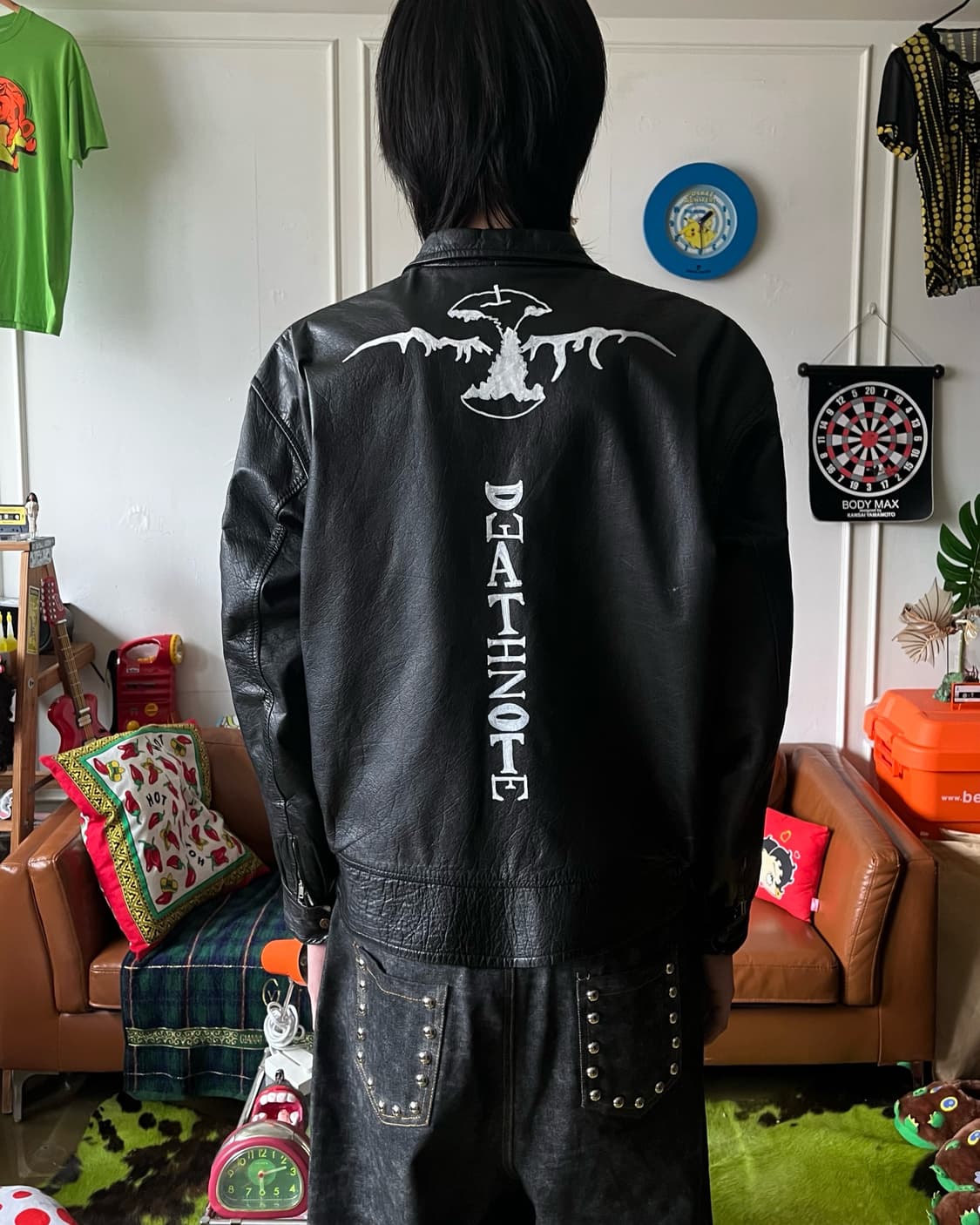 Death Note Hand Painted Leather Bomber 상품이미지3