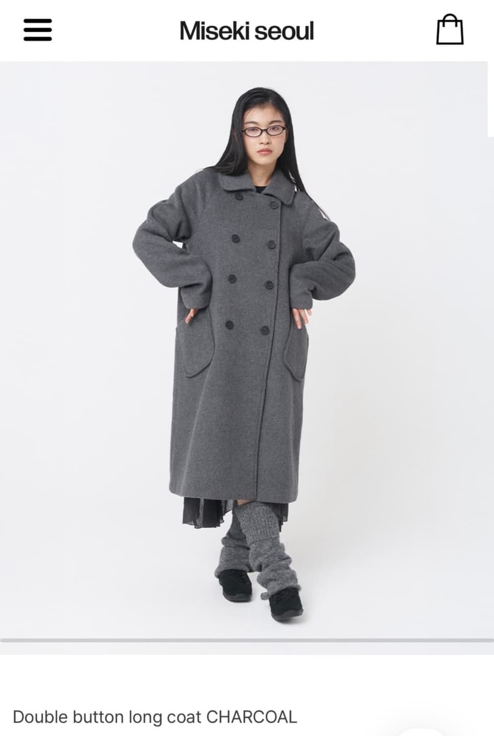 미세키서울 롱코트 차콜 상품이미지1