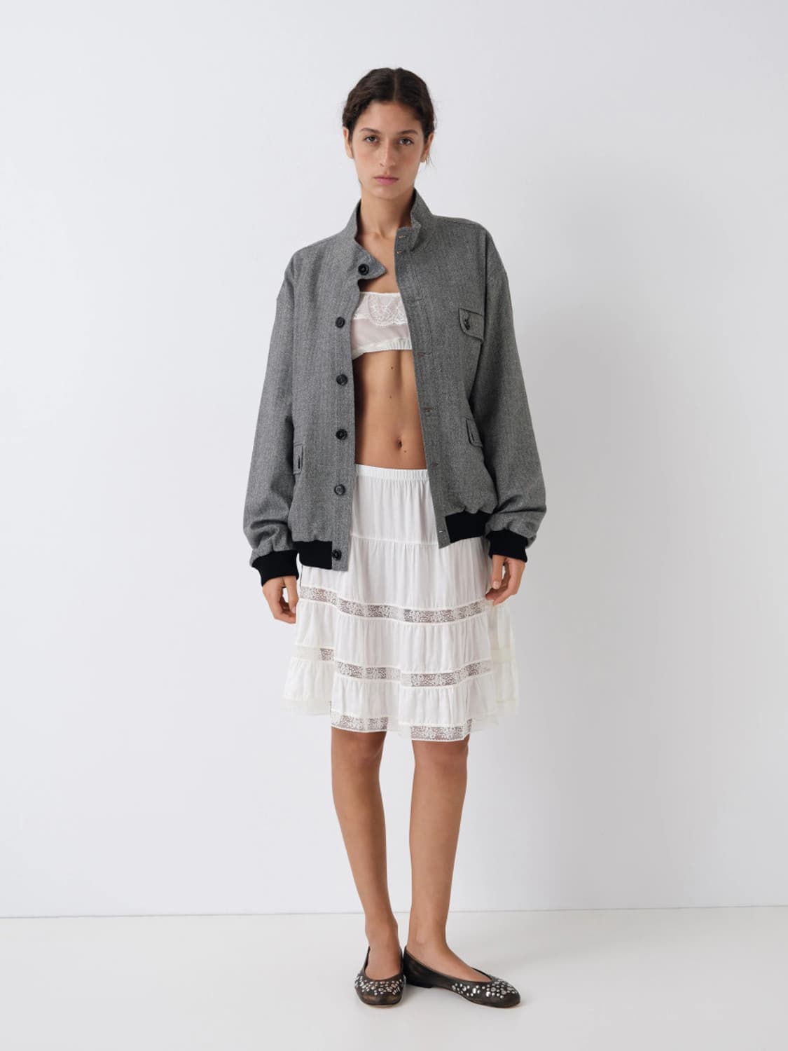 [36,37,38,39]기마구아스 스터드 발레리나 슈즈/브라운 상품이미지3