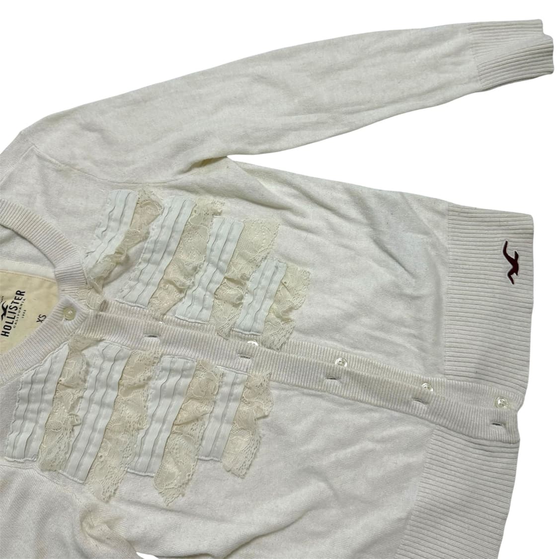 10s hollister 페어리무드 레이스디테일 가디건 상품이미지3