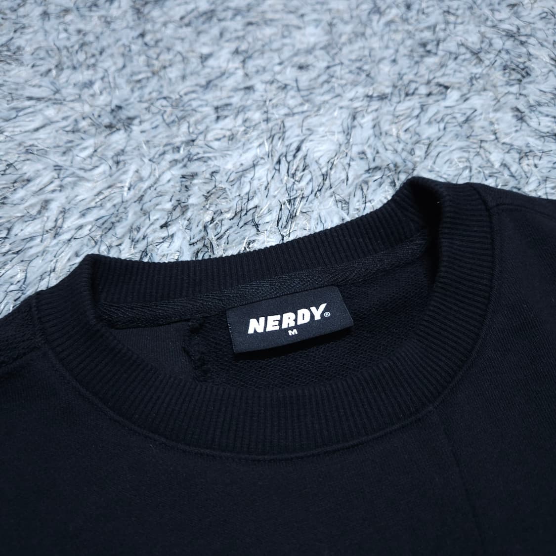 널디) M(100~) 남자 오버핏 검정맨투맨 스웨트셔츠 / 왕눈이샵 상품이미지8