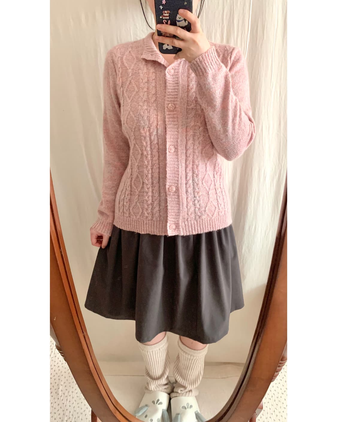 핑크 솜사탕 니트 가디건 상품이미지1