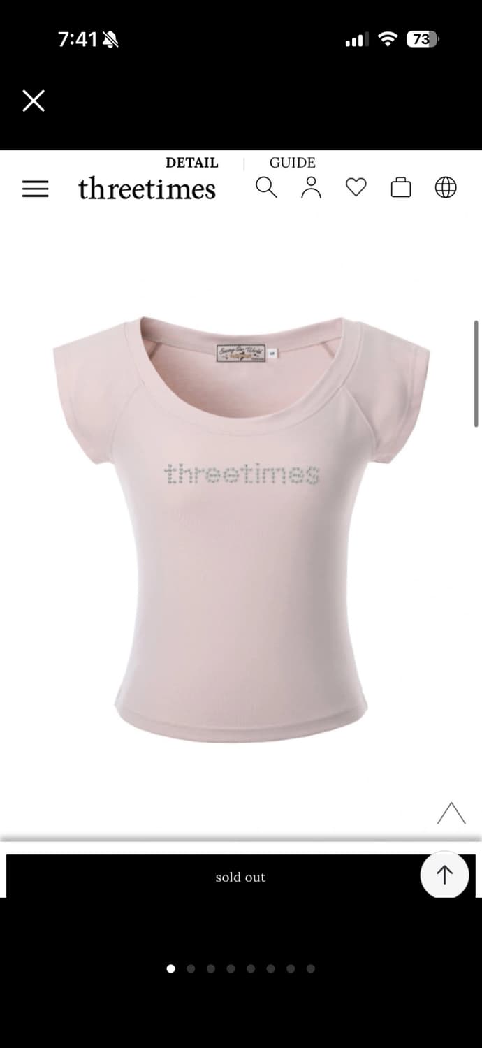 새상품) 쓰리타임즈 비쥬 로고티 핑크 스몰 상품이미지1