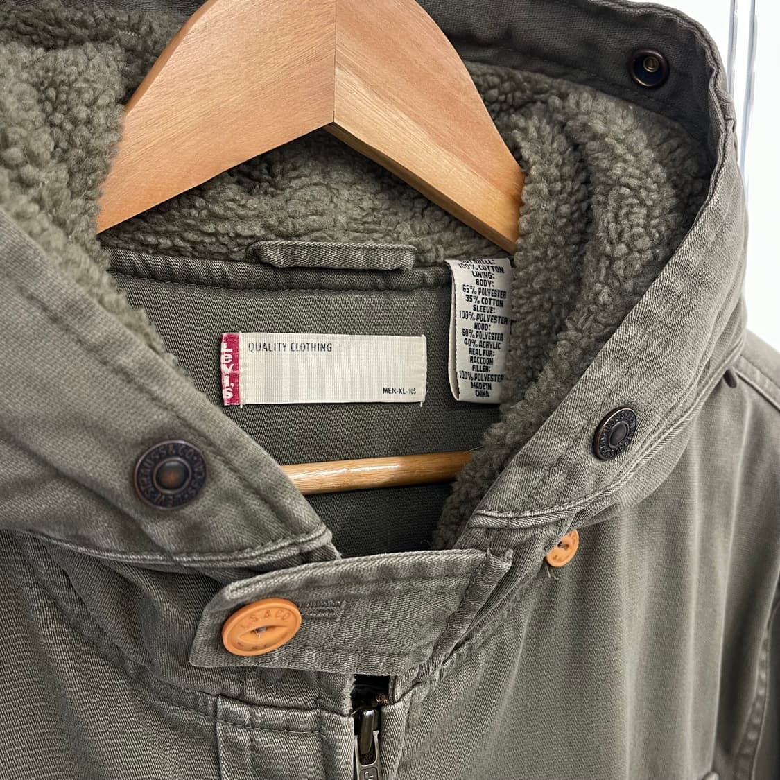 00s 리바이스 밀리터리 와펜 후드 야상 파카 (XL) 상품이미지2