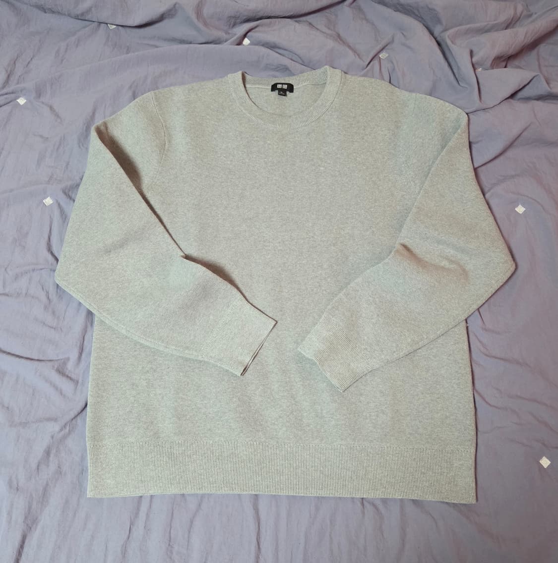 유니클로 크루넥 니트 그레이 XL 상품이미지1