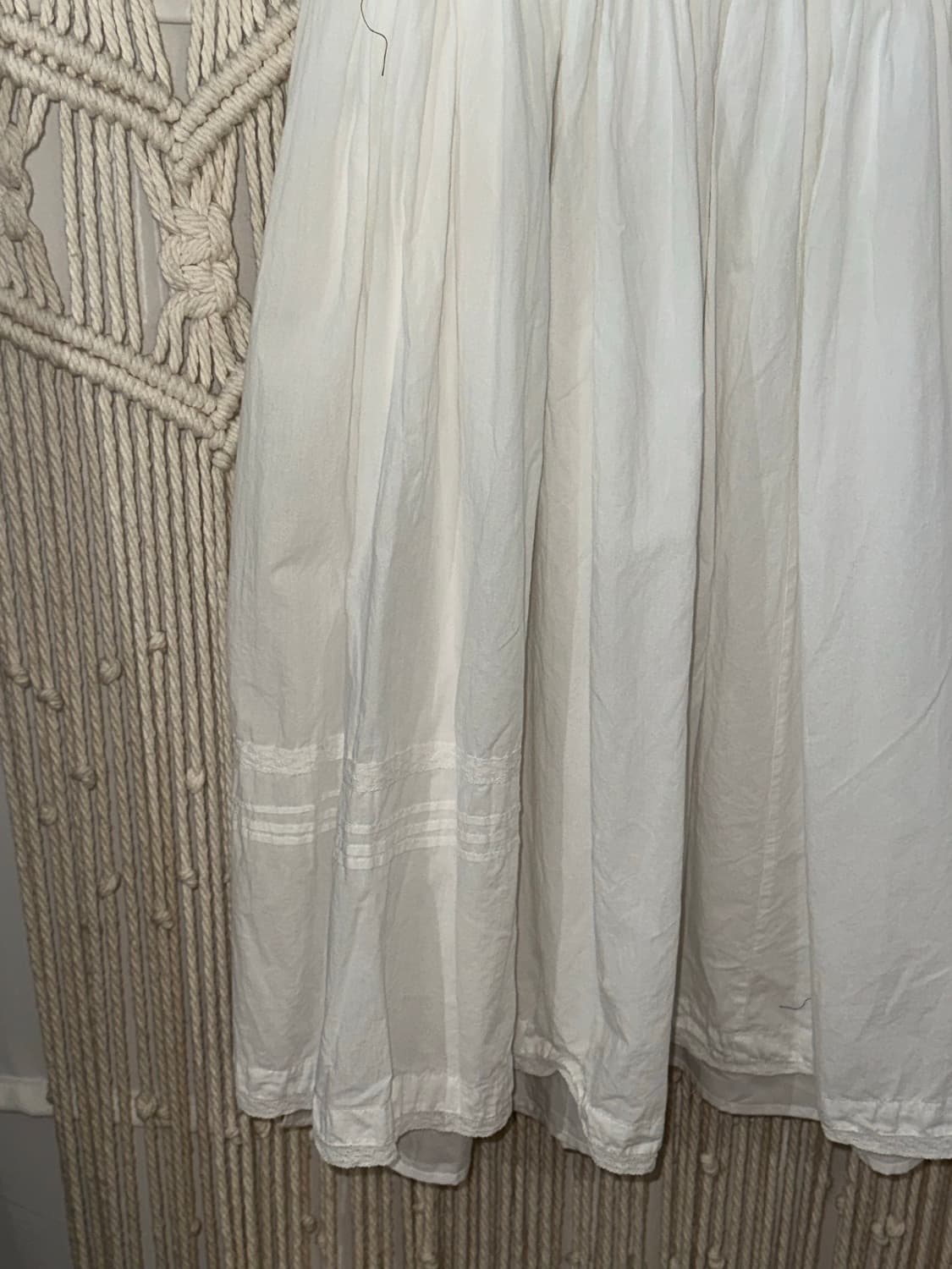 내추럴 아이보리 밴딩 플레어 롱스커트 상품이미지4