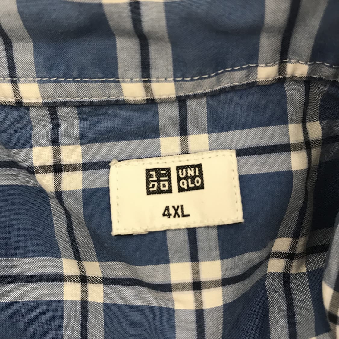 유니클로 브로드 체크셔츠 블루 [4XL] 상품이미지5