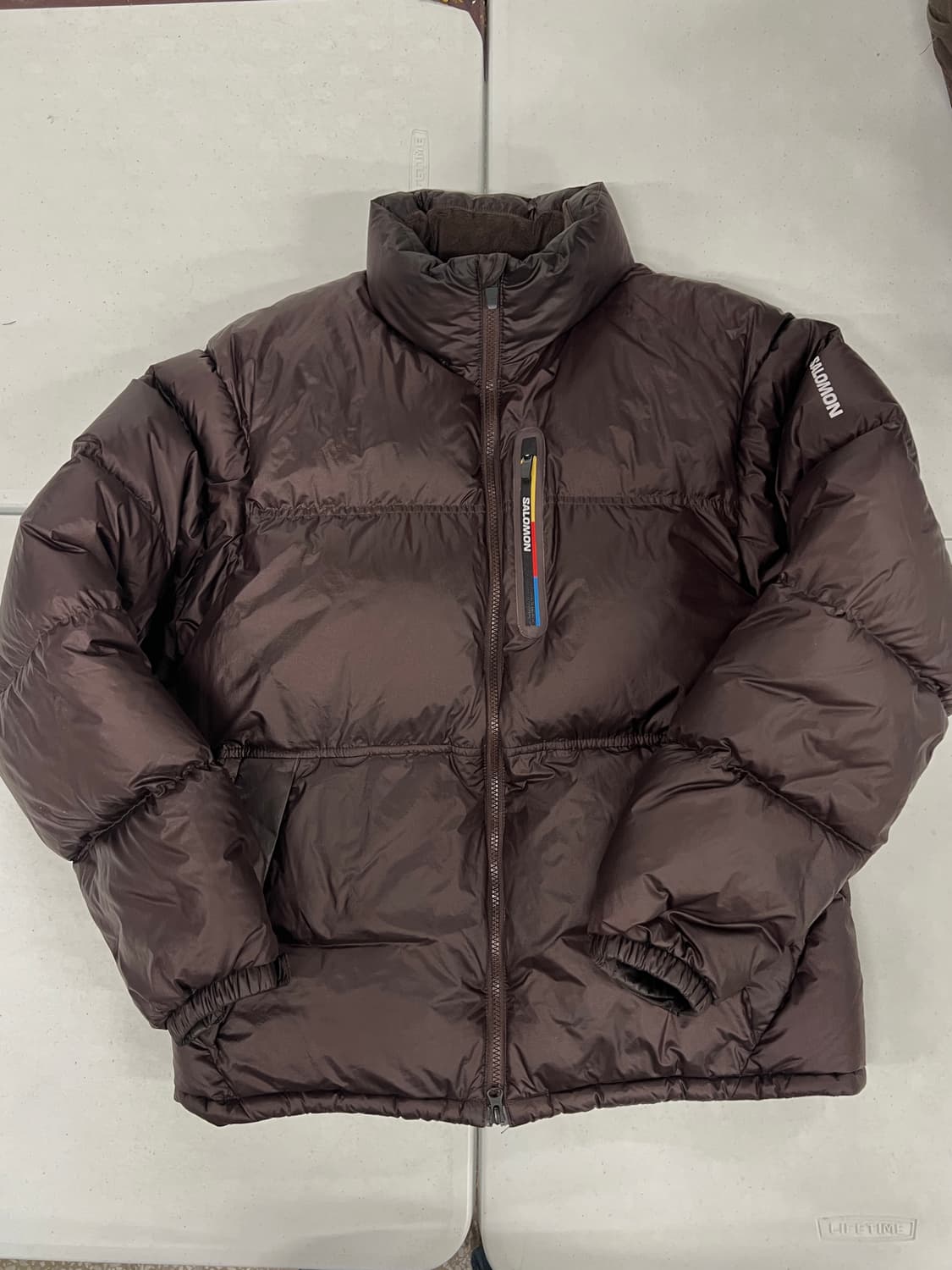 급처 마지막 가격)살로몬 컨투어 다운 자켓 초콜릿 상품이미지1