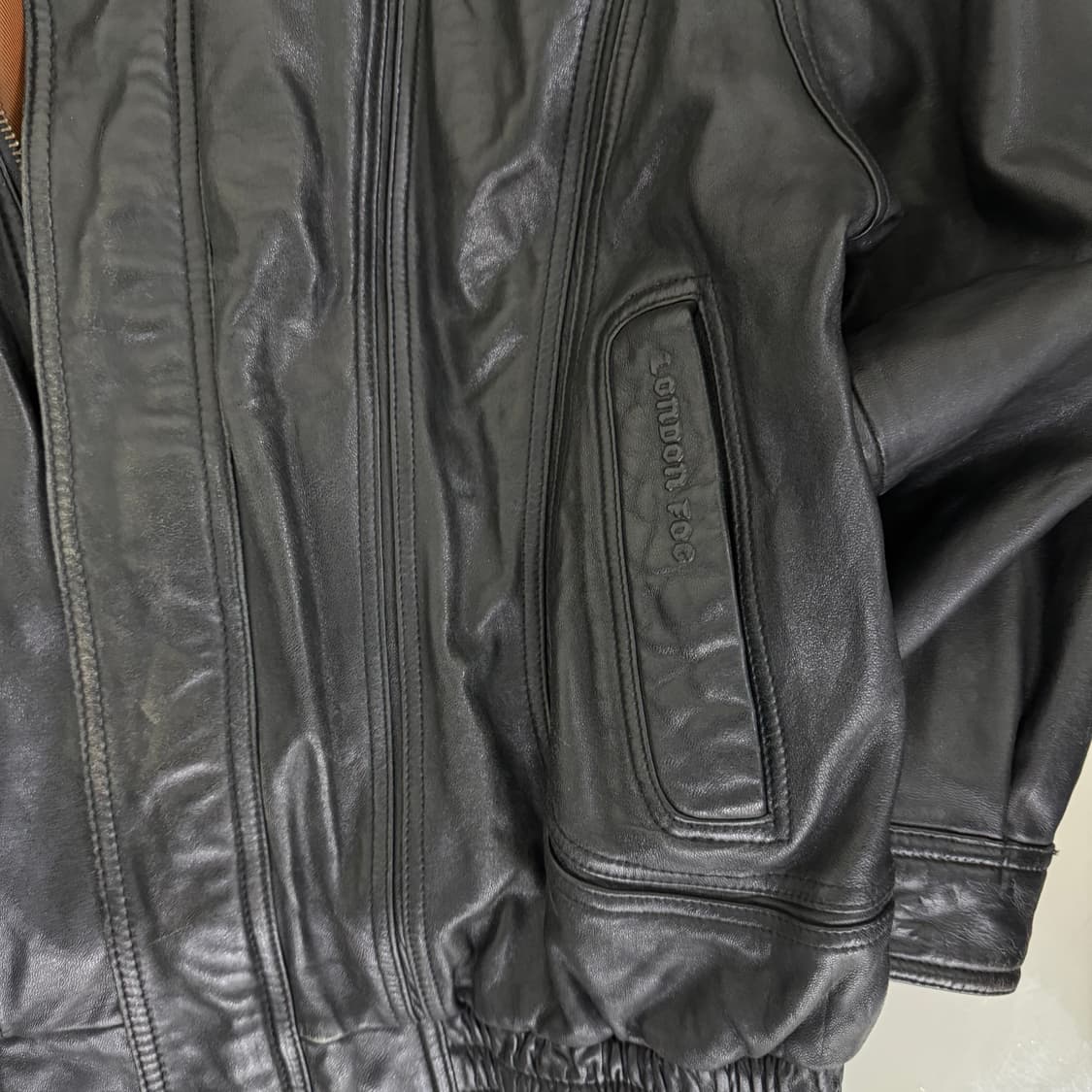 90's 런던 포그 무스탕 가죽 자켓 상품이미지4