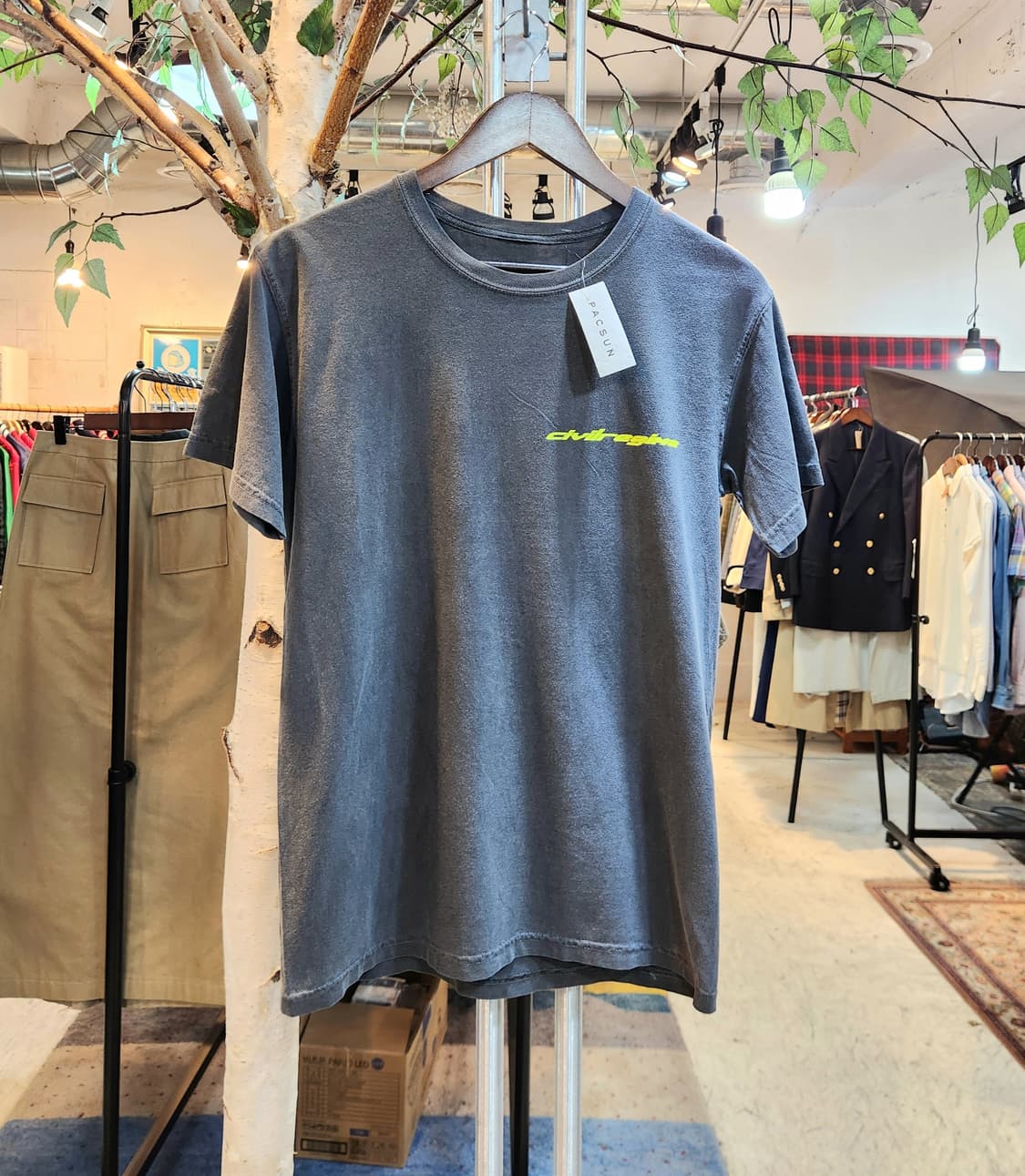 pacsun 미국판 챠콜 워싱 반팔티  미사용품 상품이미지1