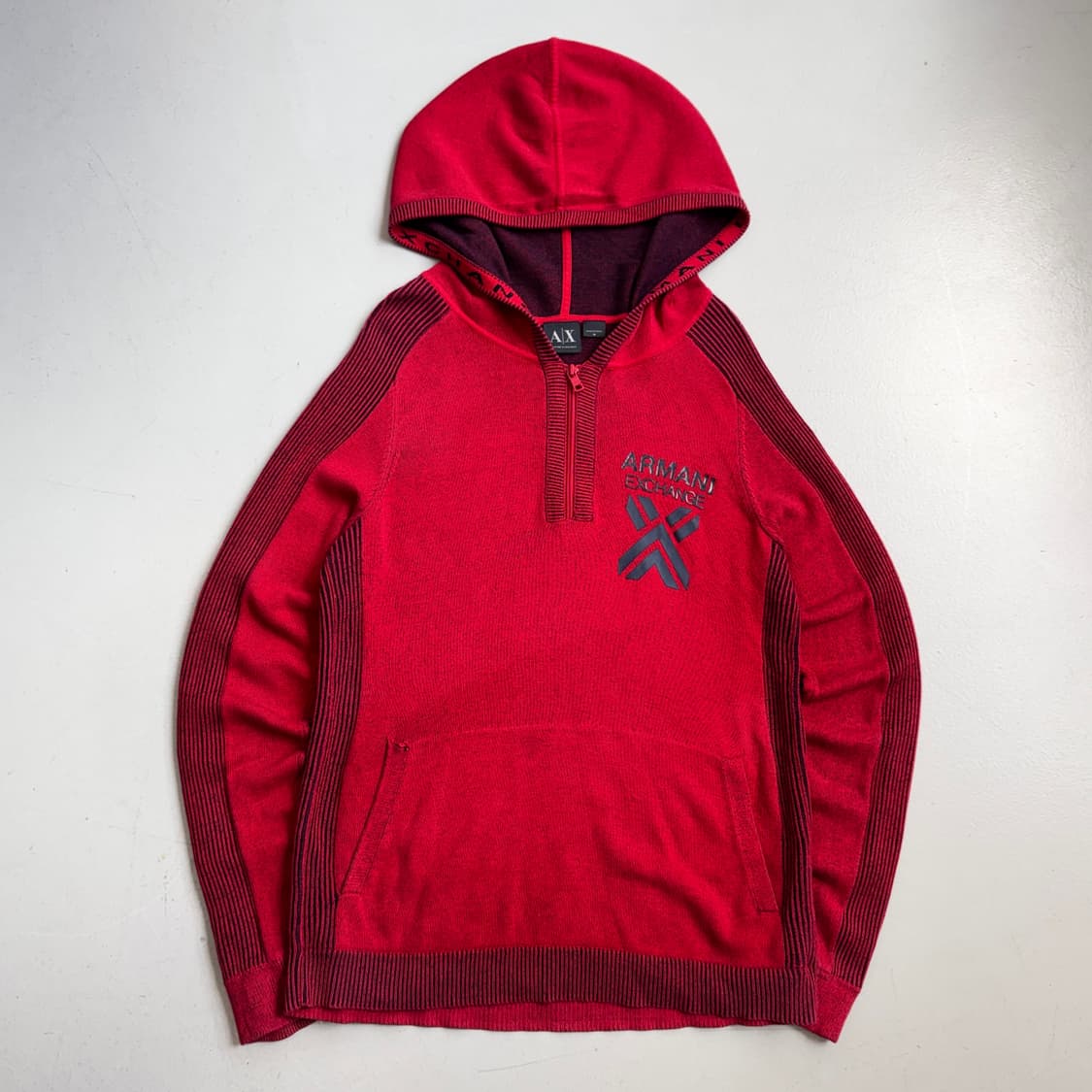 아르마니 익스체인지 아노락 후드 니트 반집업 상품이미지2